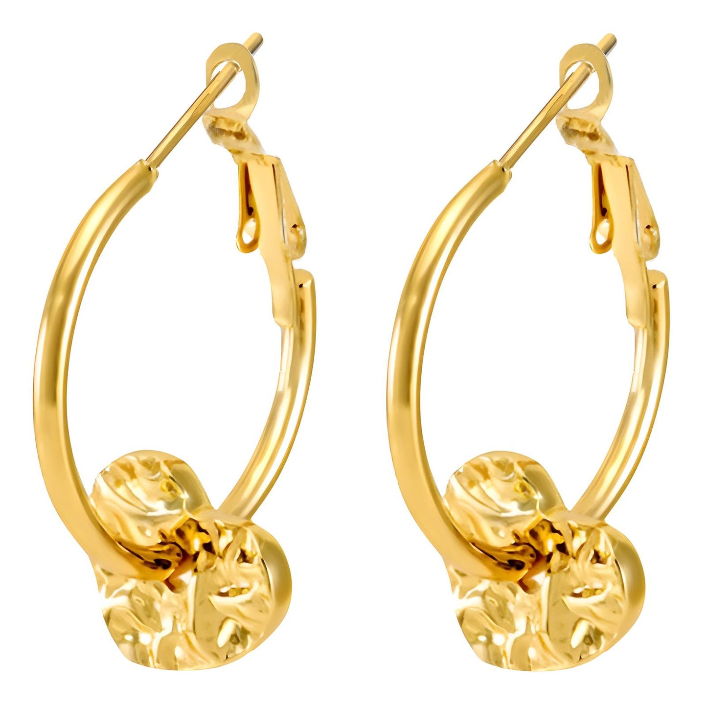 18K gold plated Stainless steel Hearts earrings, Intensity - The Best Accessory