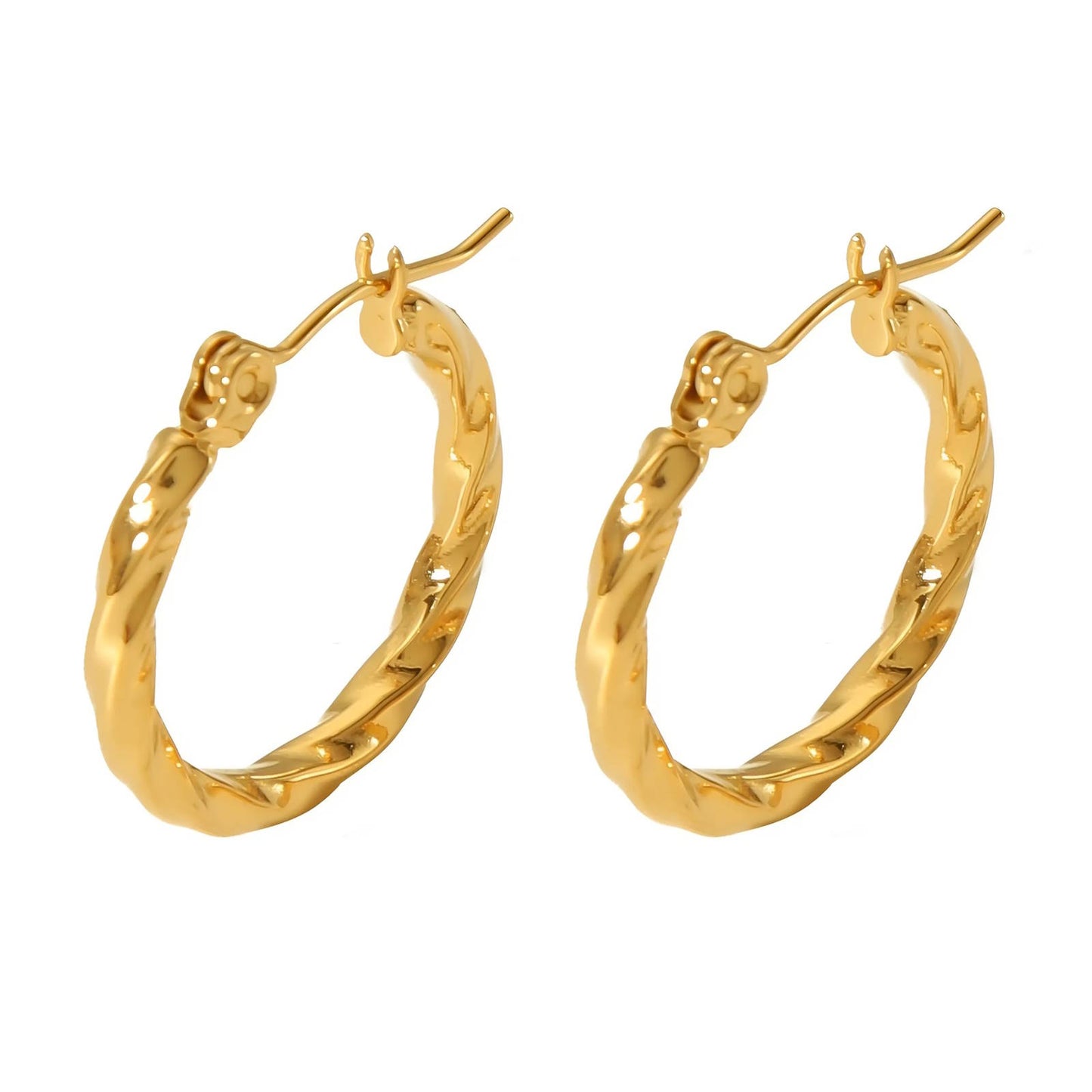 18K Gold Plated Stainless Steel Hoop Earrings, Intensity - The Best Accessory