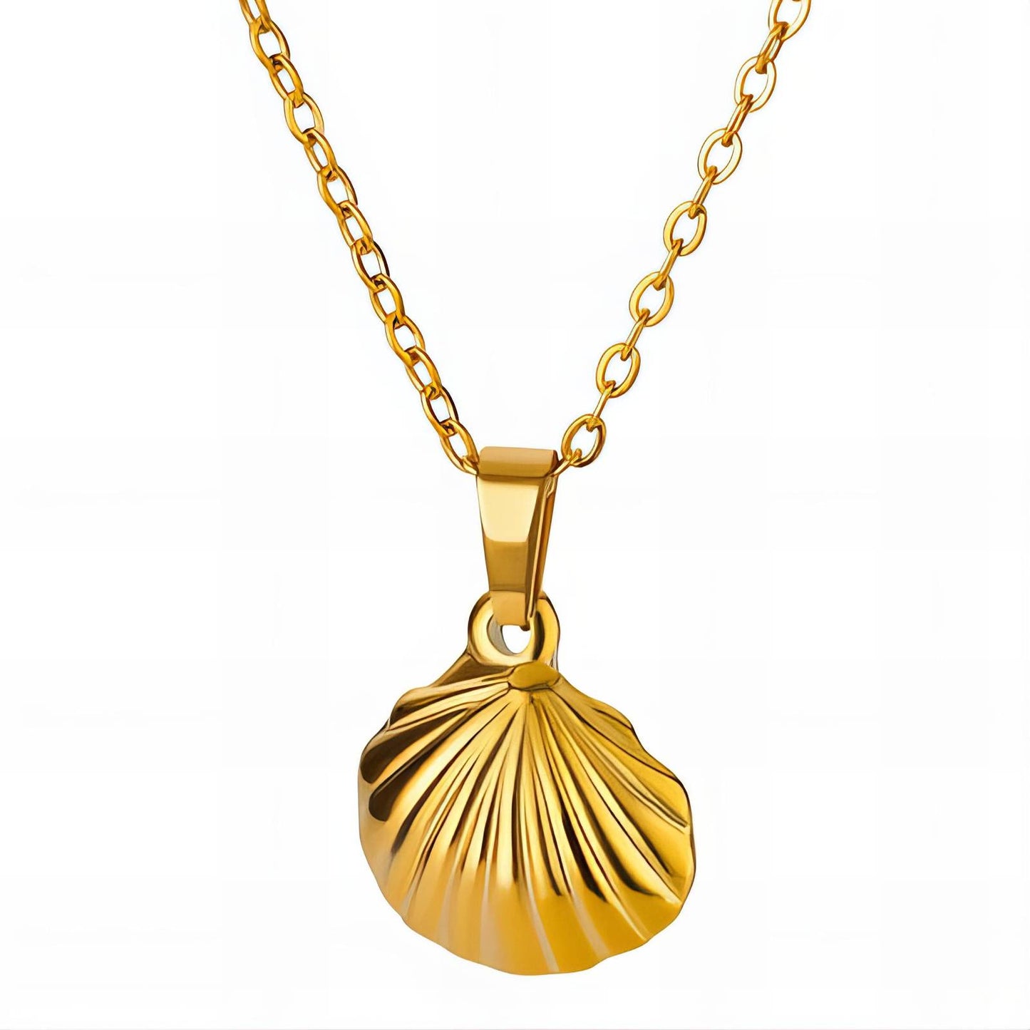 18K gold plated Stainless steel Seashells necklace, Intensity - The Best Accessory