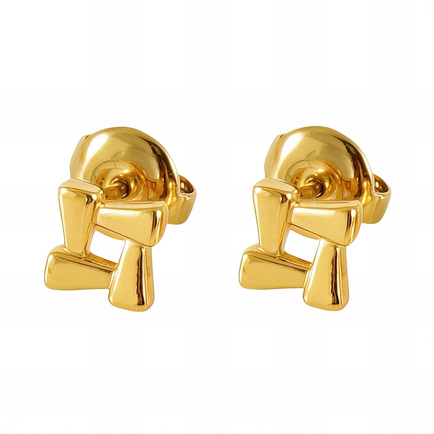 18K Gold Plated Stainless Steel Stud Earrings, Intensity - The Best Accessory
