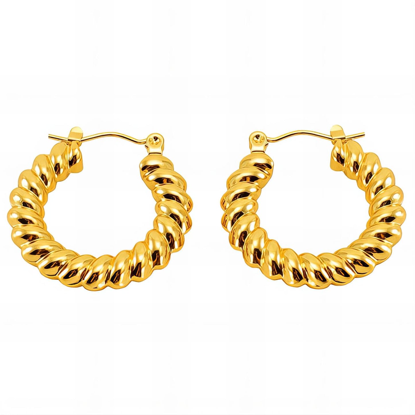 18K Gold Plated Stainless Steel Hoop Earrings, Intensity - The Best Accessory