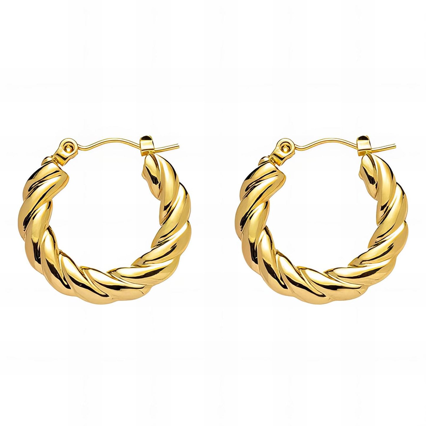 18K Gold Plated Stainless Steel Hoop Earrings, Intensity