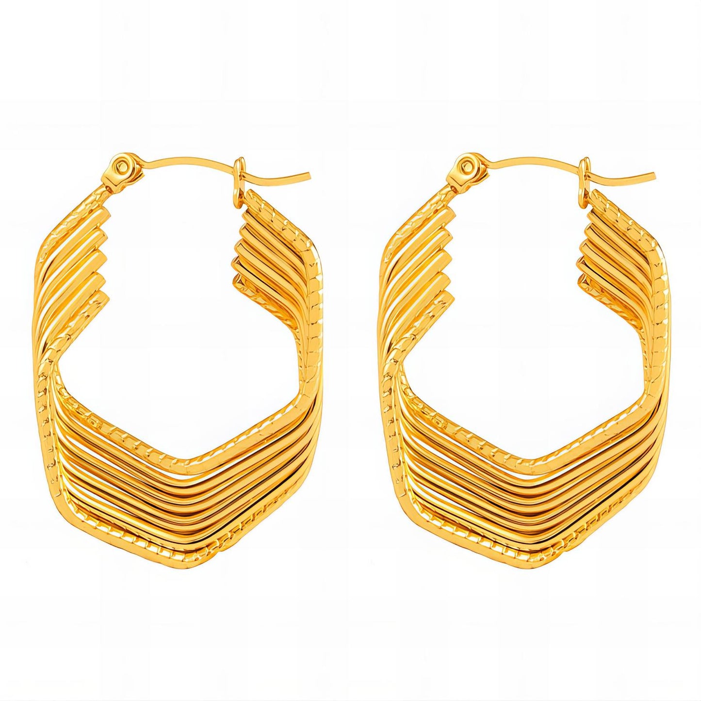 18K Gold Plated Stainless Steel Hoop Earrings, Intensity - The Best Accessory