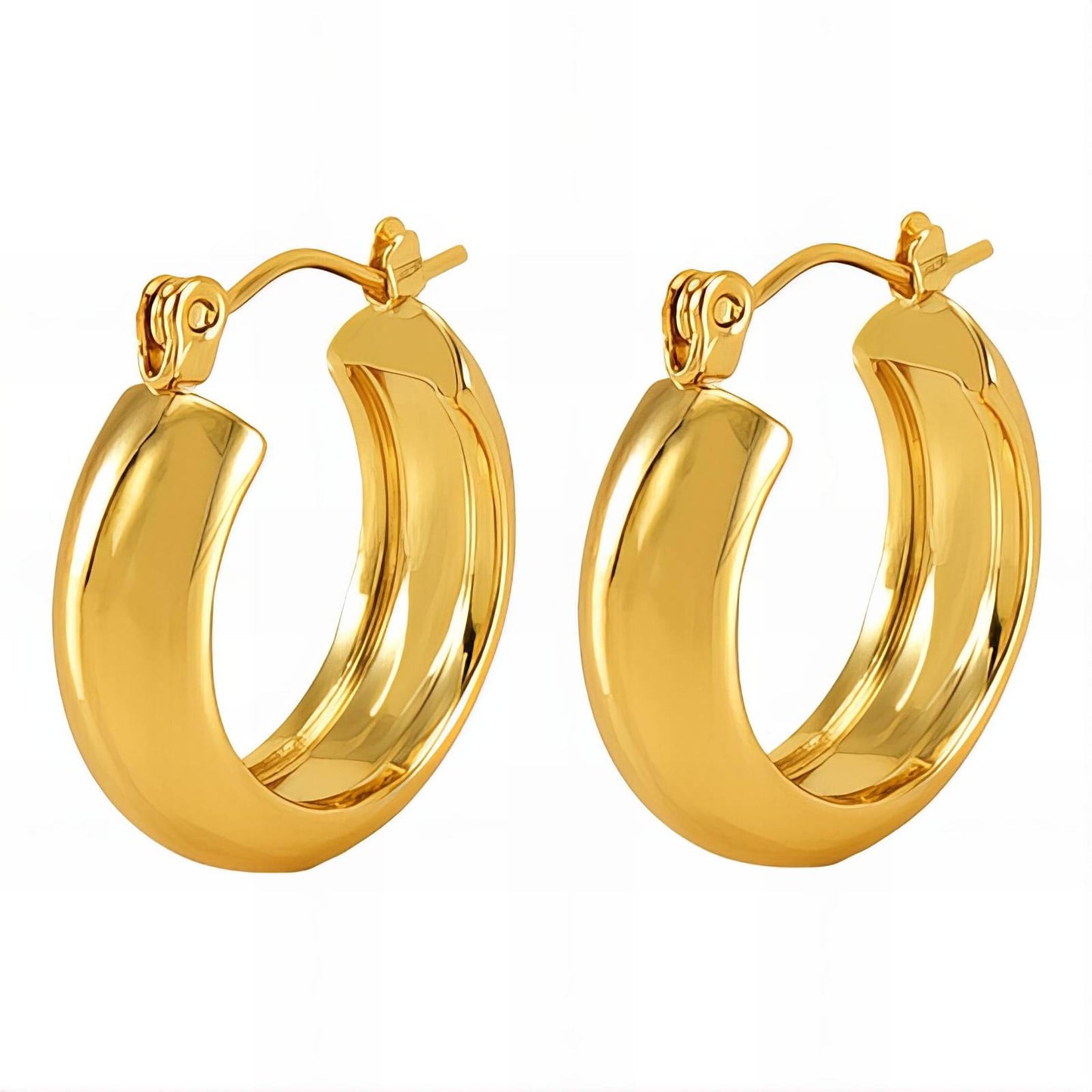 18K Gold Plated Stainless Steel Hoop Earrings, Intensity - The Best Accessory