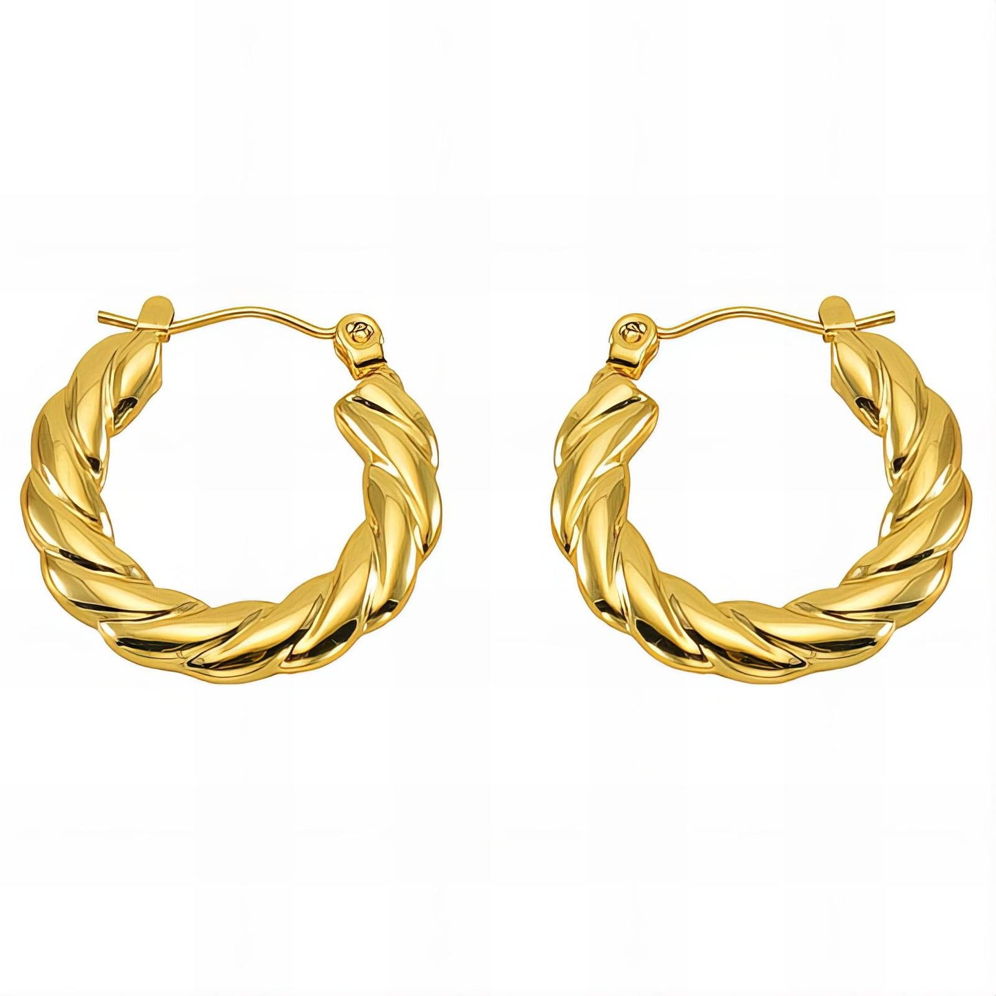 18K Gold Plated Stainless Steel Hoop Earrings, Intensity - The Best Accessory