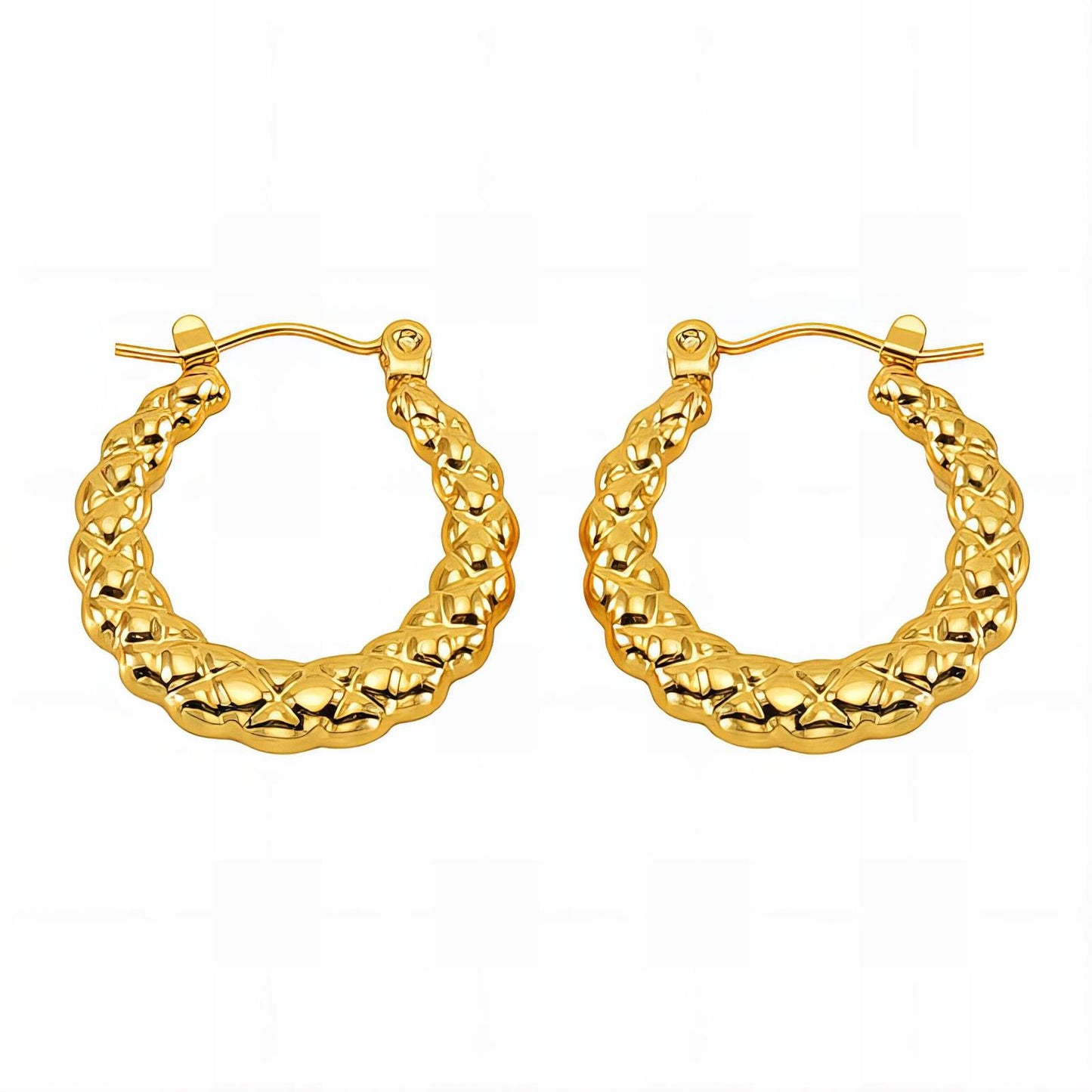 18K Gold Plated Stainless Steel Hoop Earrings, Intensity - The Best Accessory