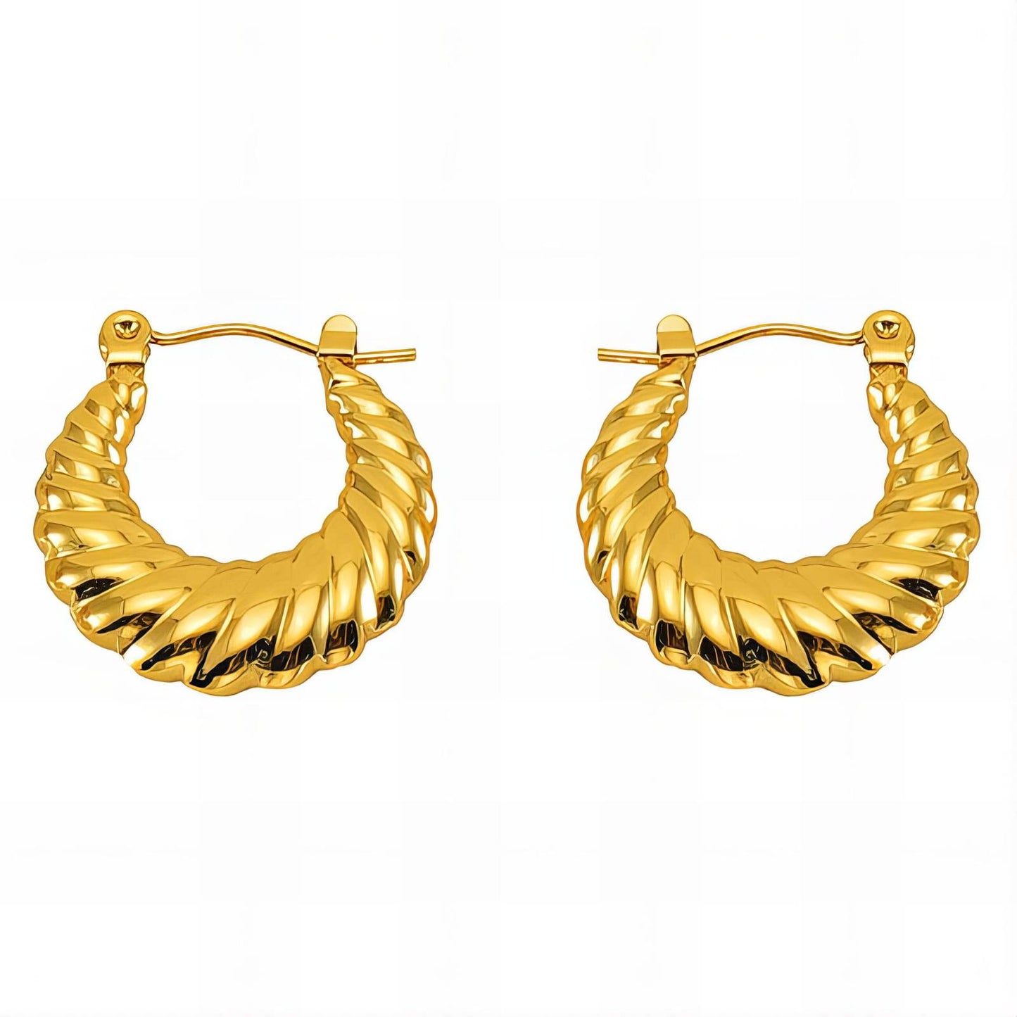 18K Gold Plated Stainless Steel Hoop Earrings, Intensity - The Best Accessory