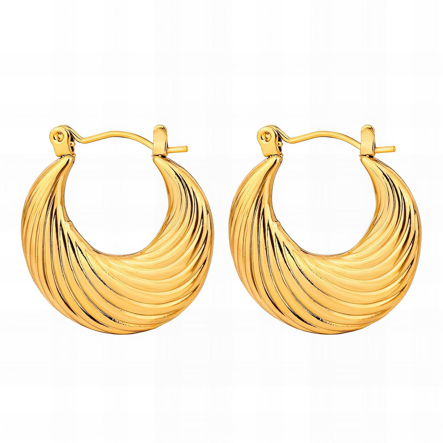 18K Gold Plated Stainless Steel Hoop Earrings, Intensity - The Best Accessory
