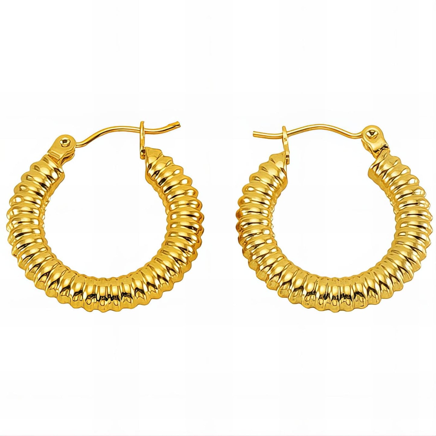 18K Gold Plated Stainless Steel Hoop Earrings, Intensity - The Best Accessory