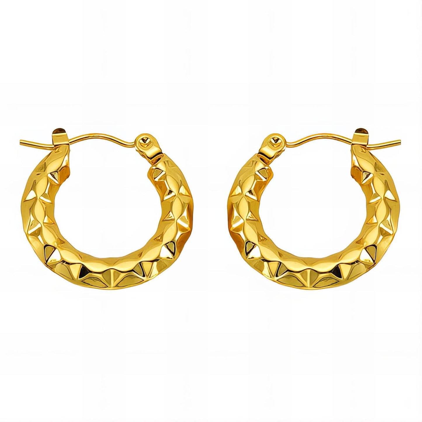 18K Gold Plated Stainless Steel Hoop Earrings, Intensity - The Best Accessory