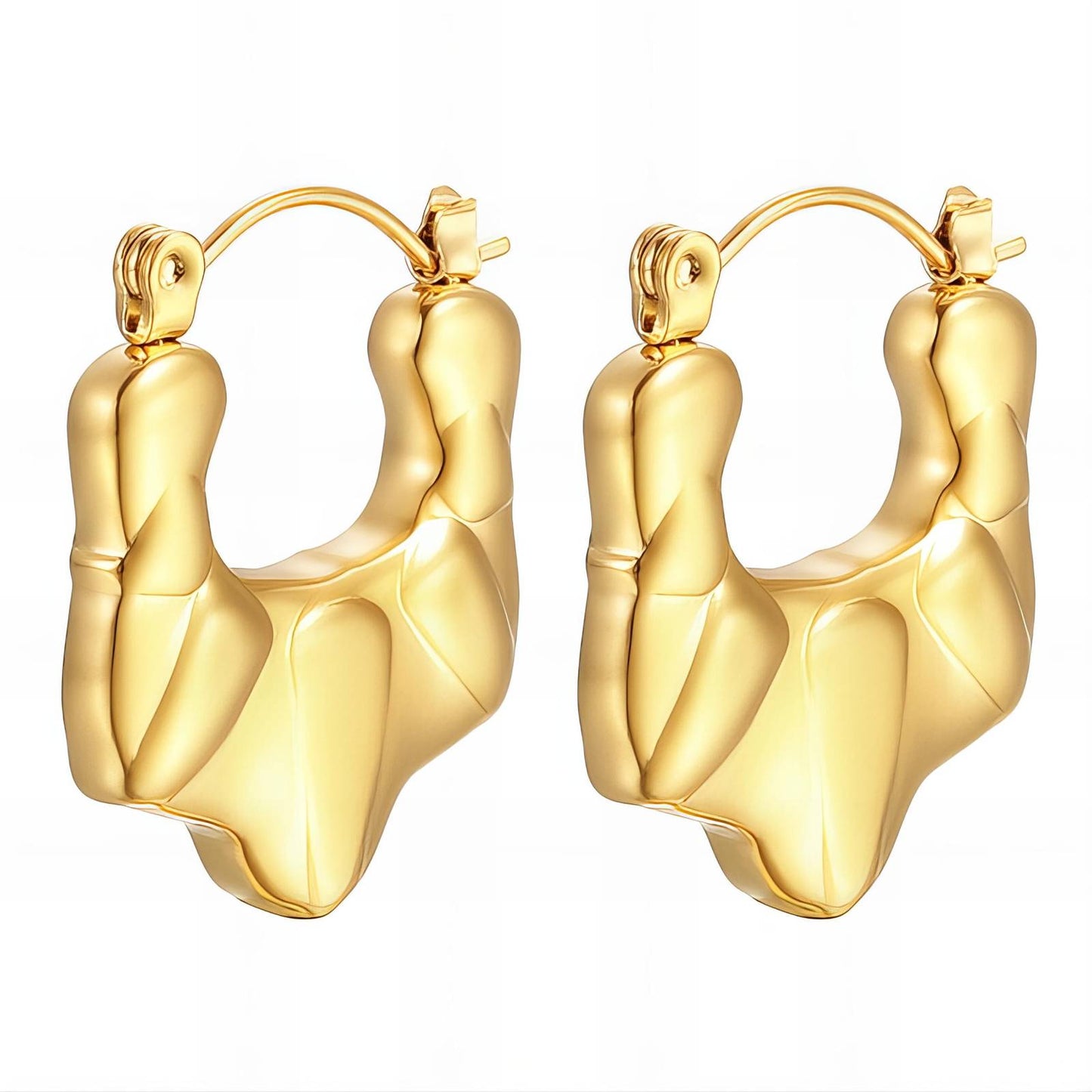 18K Gold Plated Stainless Steel Hoop Earrings, Intensity - The Best Accessory