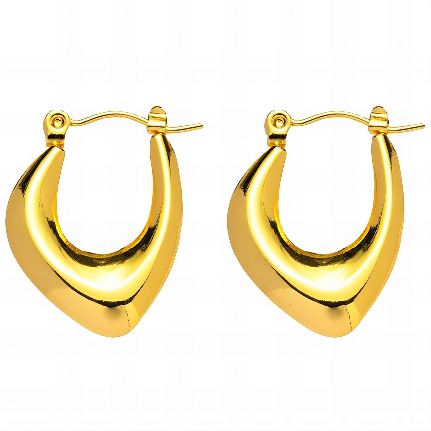 18K Gold Plated Stainless Steel Hoop Earrings, Intensity - The Best Accessory