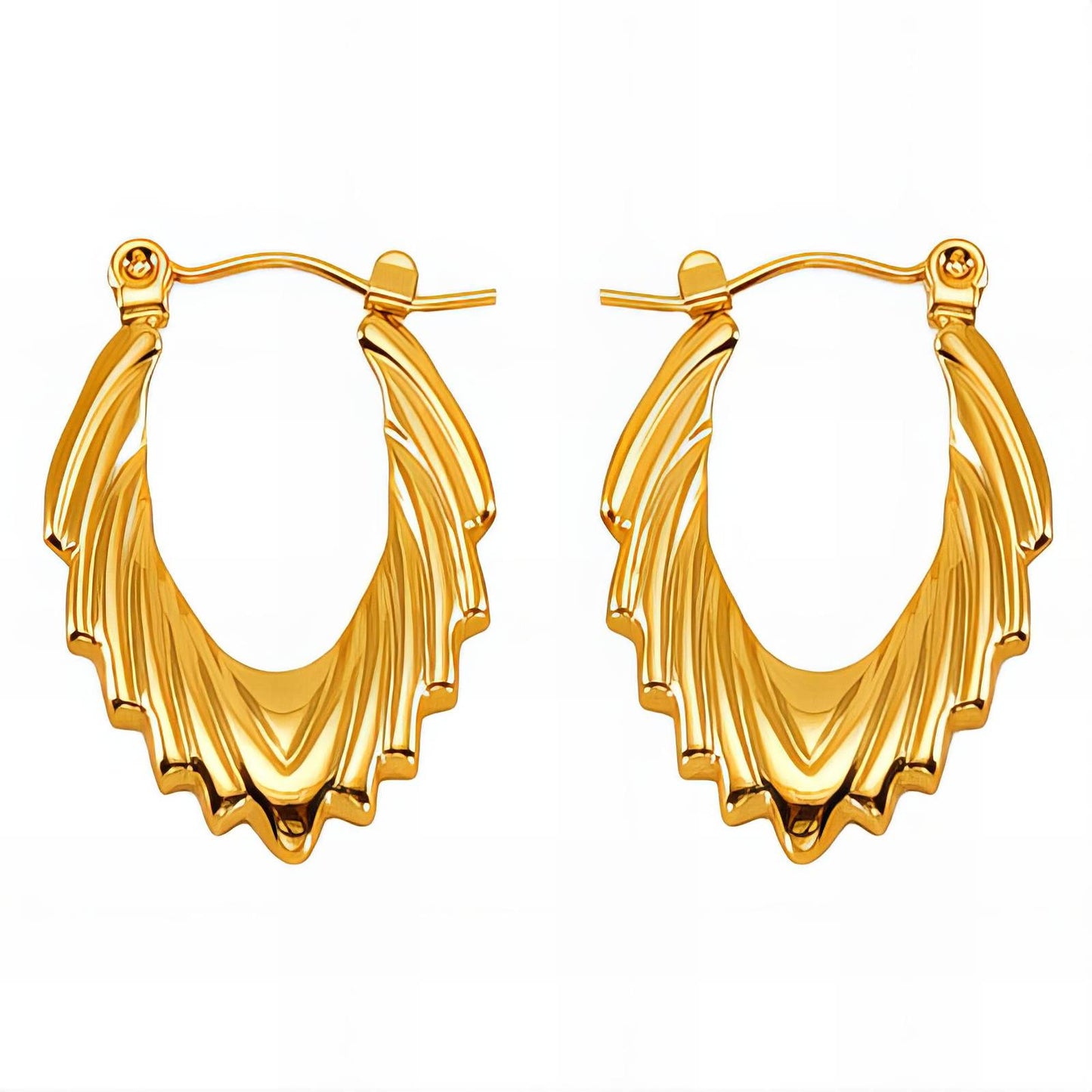 18K Gold Plated Stainless Steel Hoop Earrings, Intensity - The Best Accessory