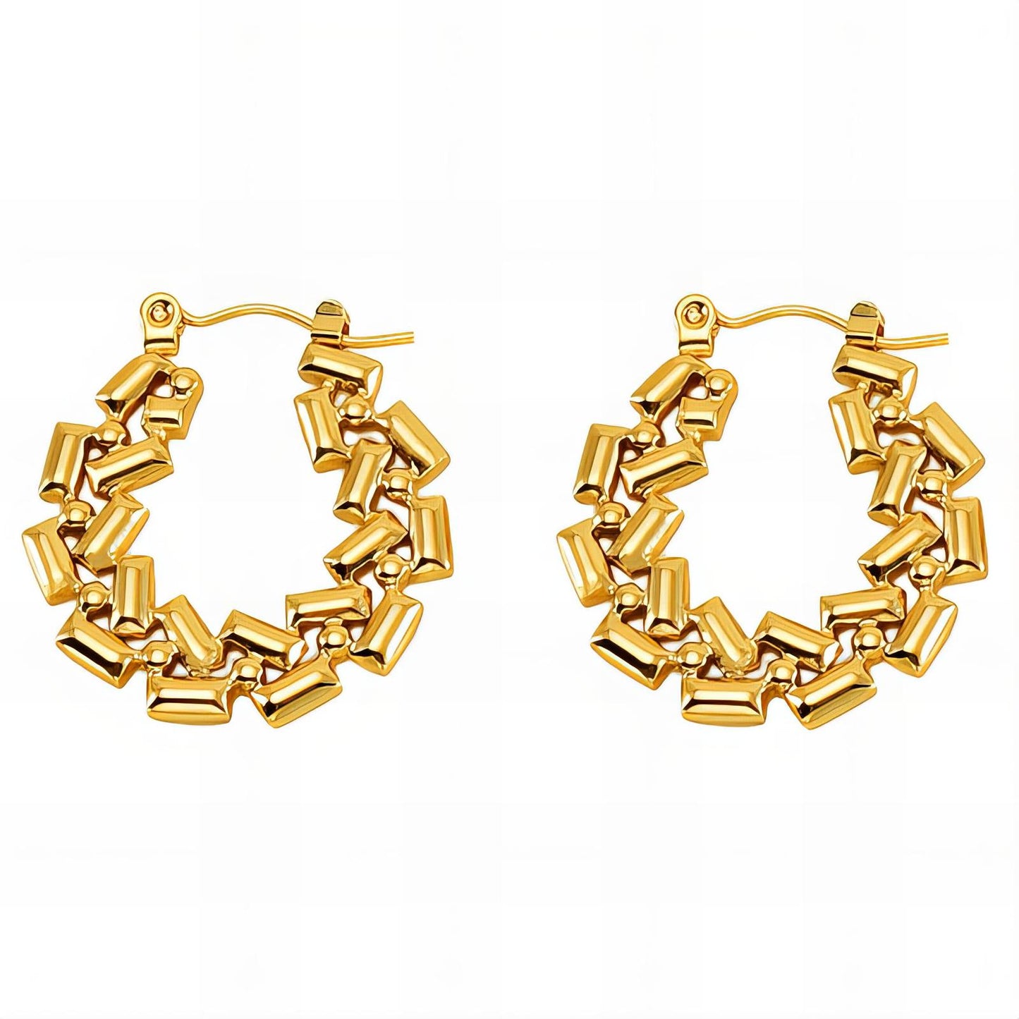 18K Gold Plated Stainless Steel Hoop Earrings, Intensity - The Best Accessory