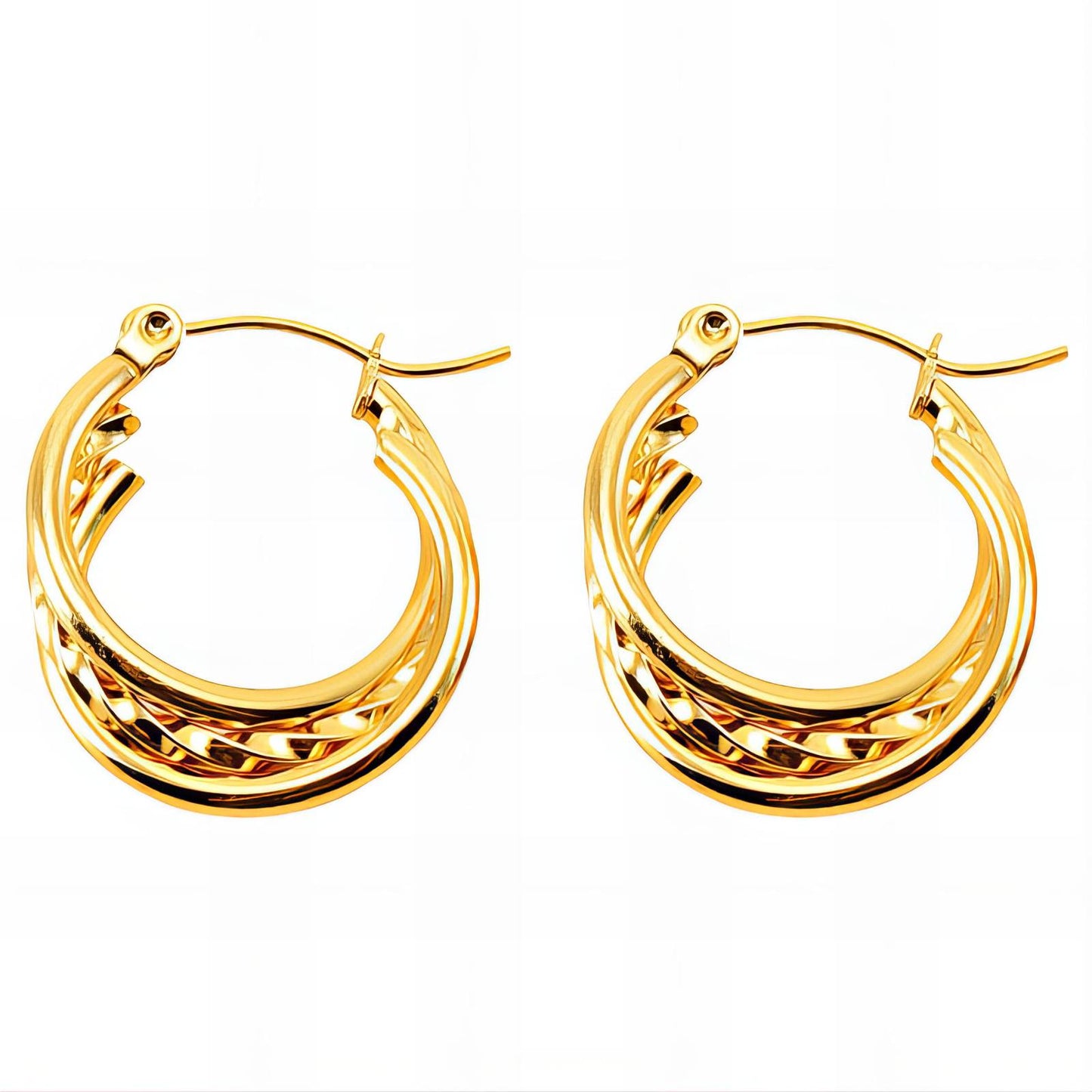 18K Gold Plated Stainless Steel Hoop Earrings, Intensity - The Best Accessory