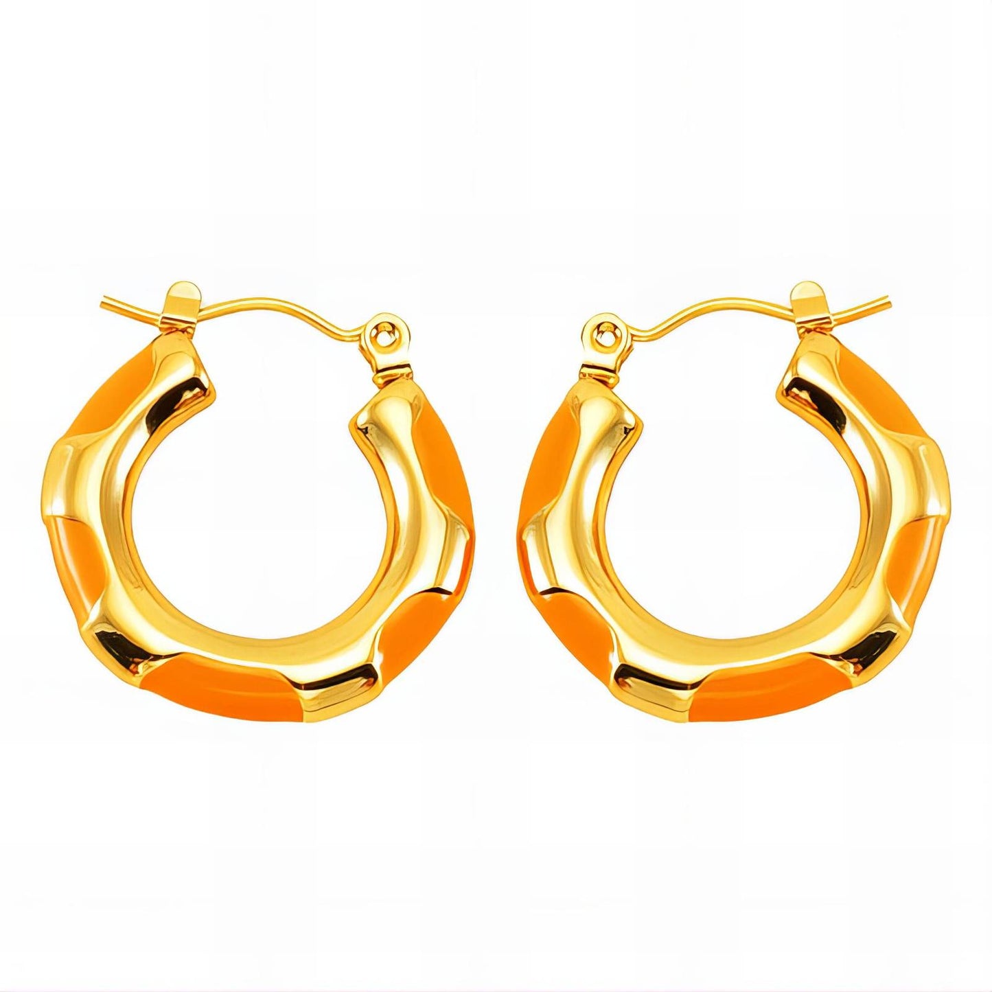 18K Gold Plated Stainless Steel Hoop Earrings, Intensity - The Best Accessory