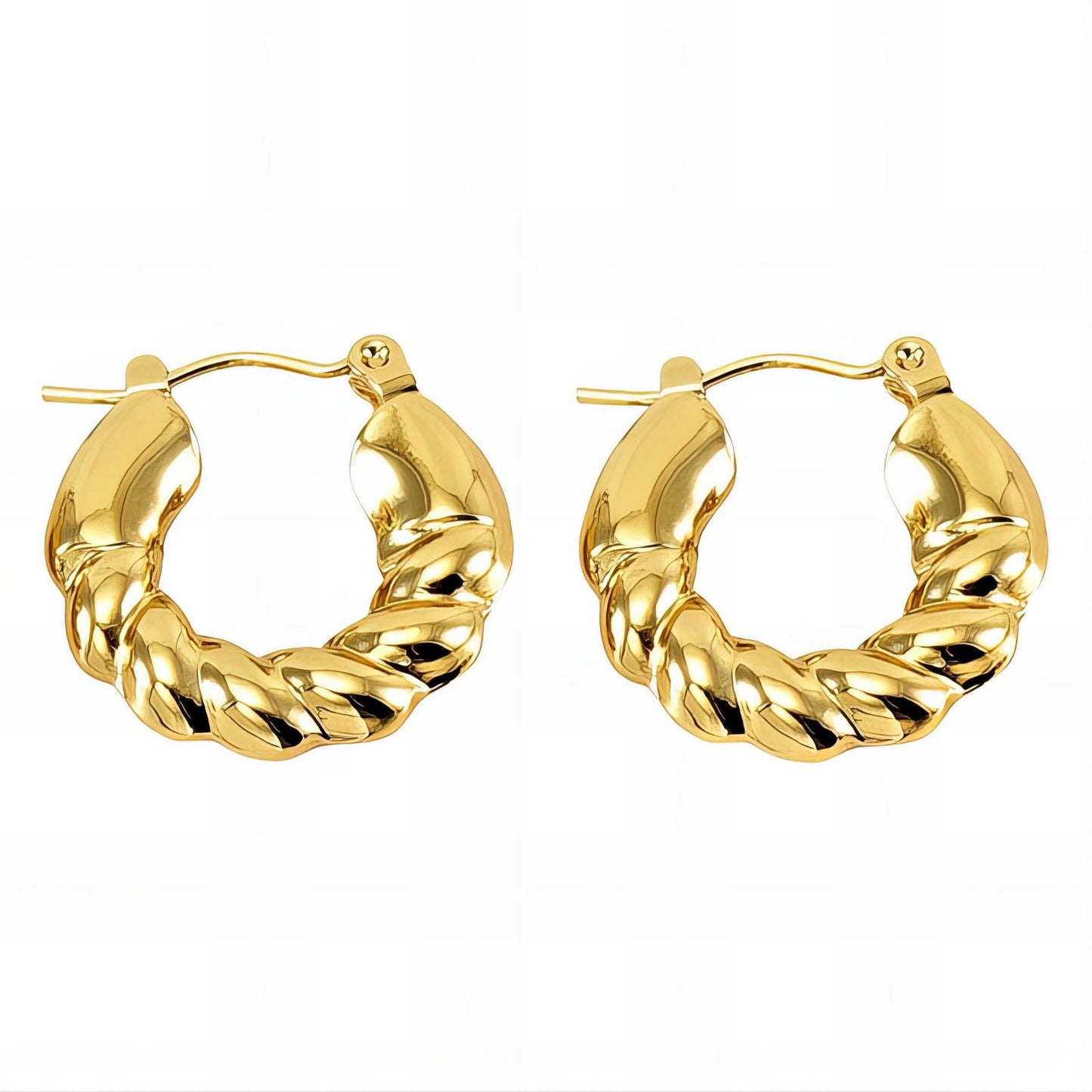 18K Gold Plated Stainless Steel Hoop Earrings, Intensity - The Best Accessory
