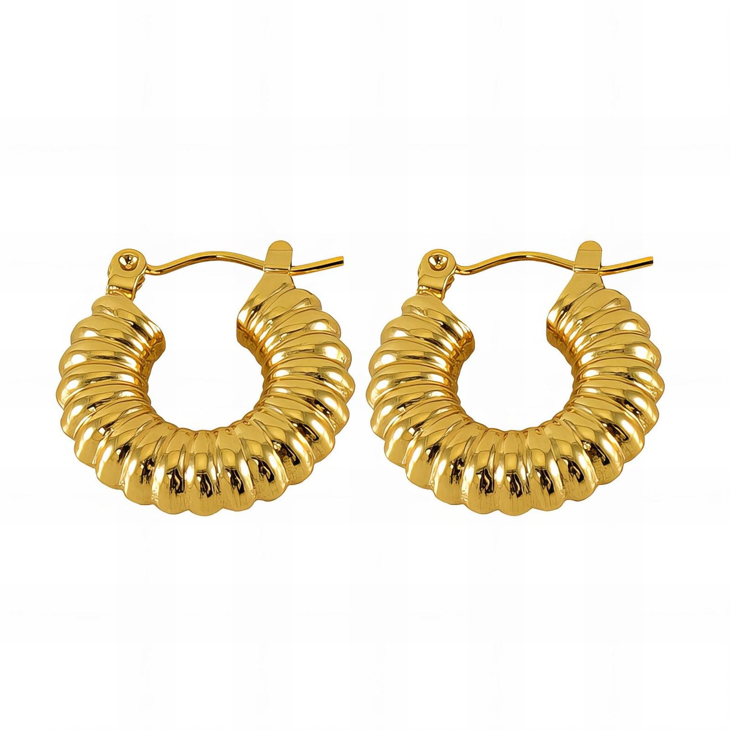 18K Gold Plated Stainless Steel Hoop Earrings, Intensity - The Best Accessory