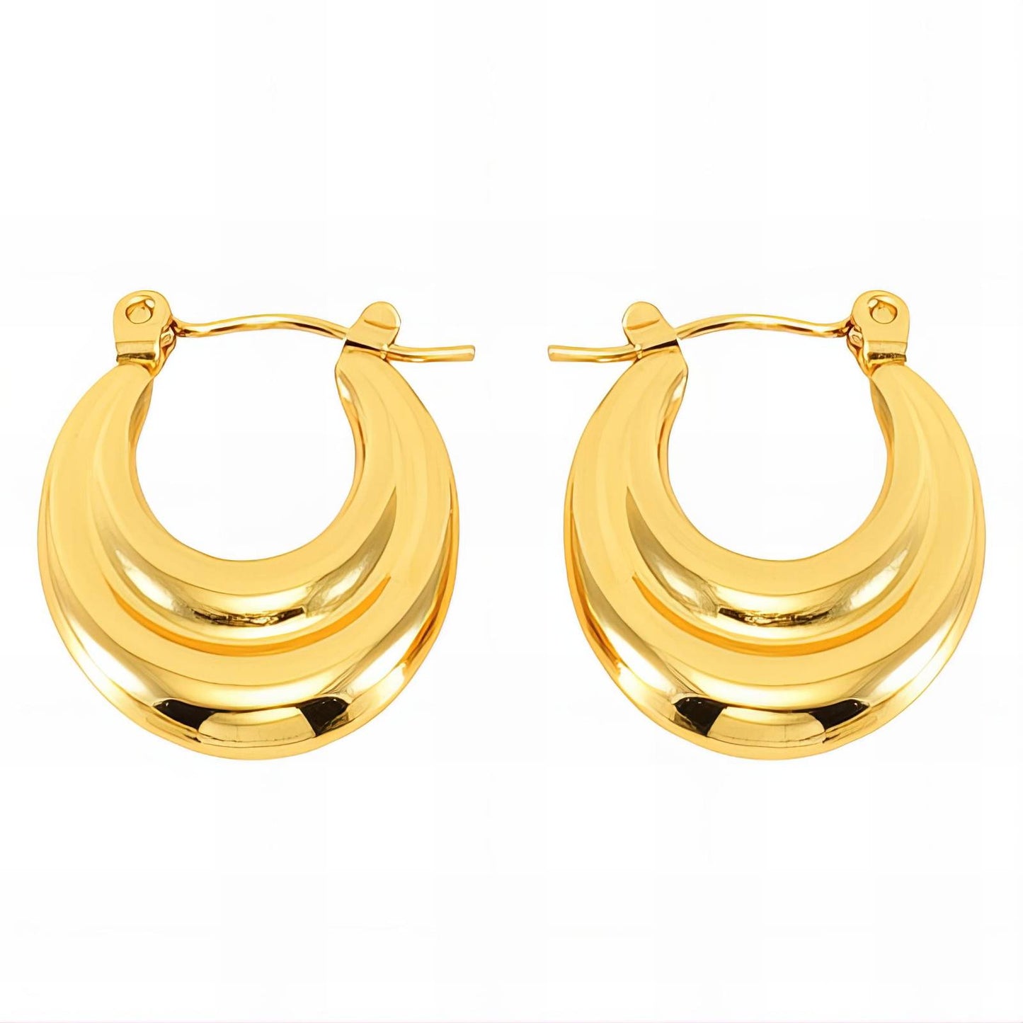 18K gold plated Stainless steel hoop earrings, Intensity - The Best Accessory