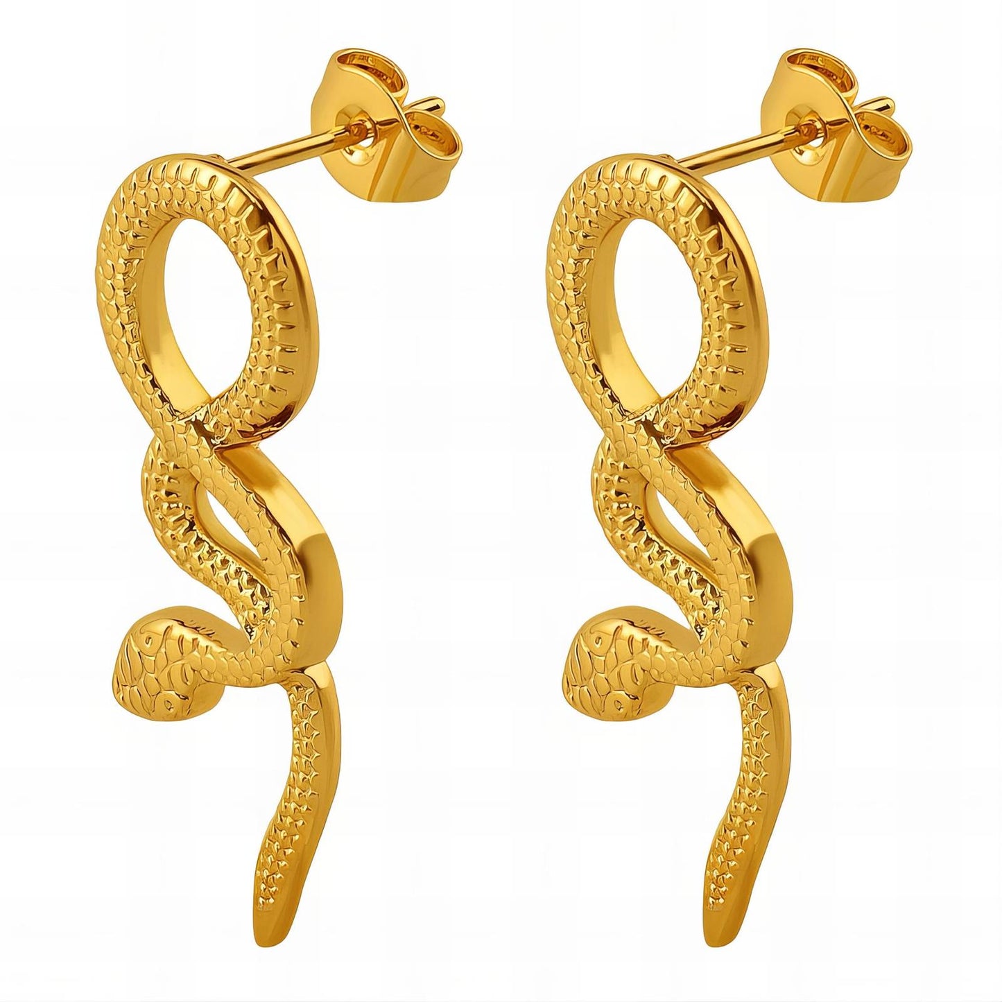 18K gold plated Stainless steel Snakes earrings, Intensity - The Best Accessory