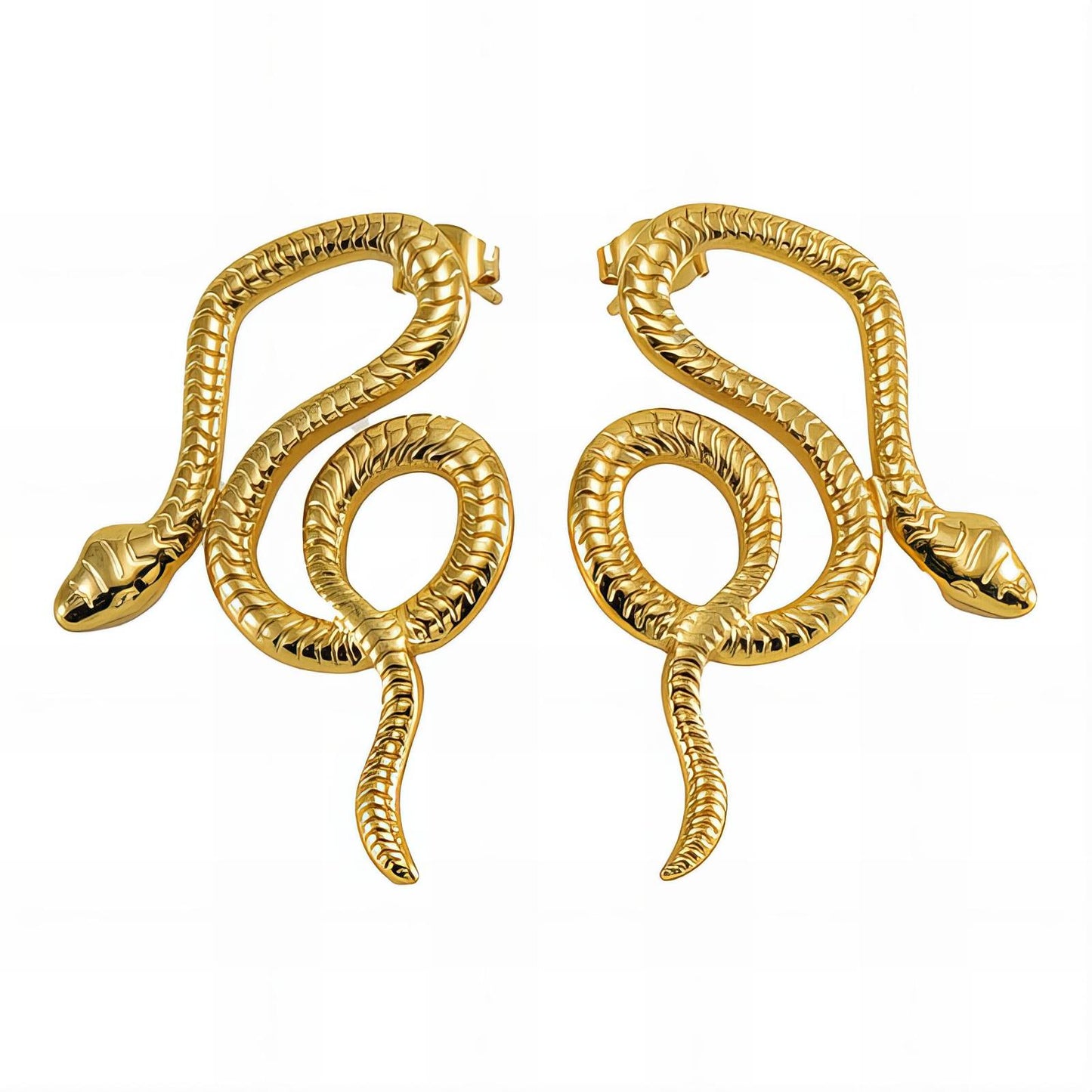 18K gold plated Stainless steel Snakes earrings, Intensity - The Best Accessory
