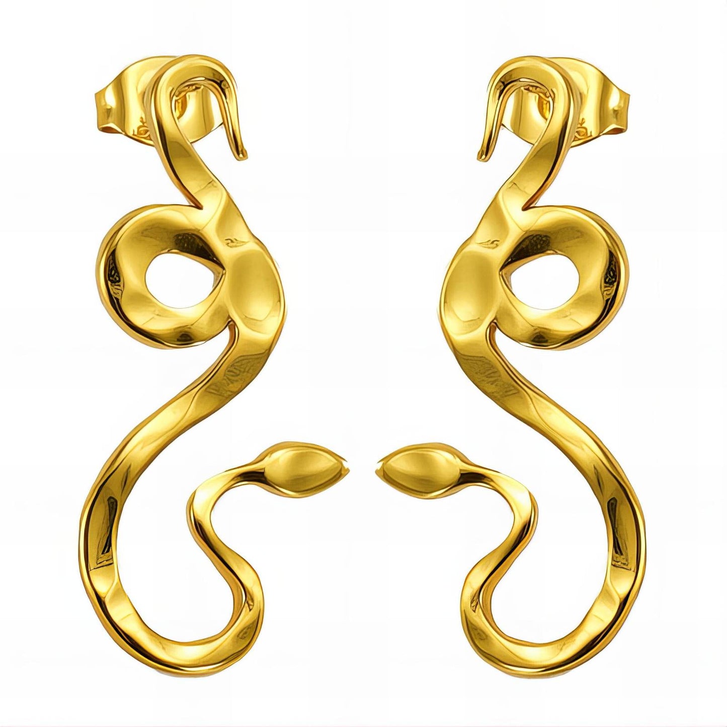 18K gold plated Stainless steel Snakes earrings, Intensity - The Best Accessory