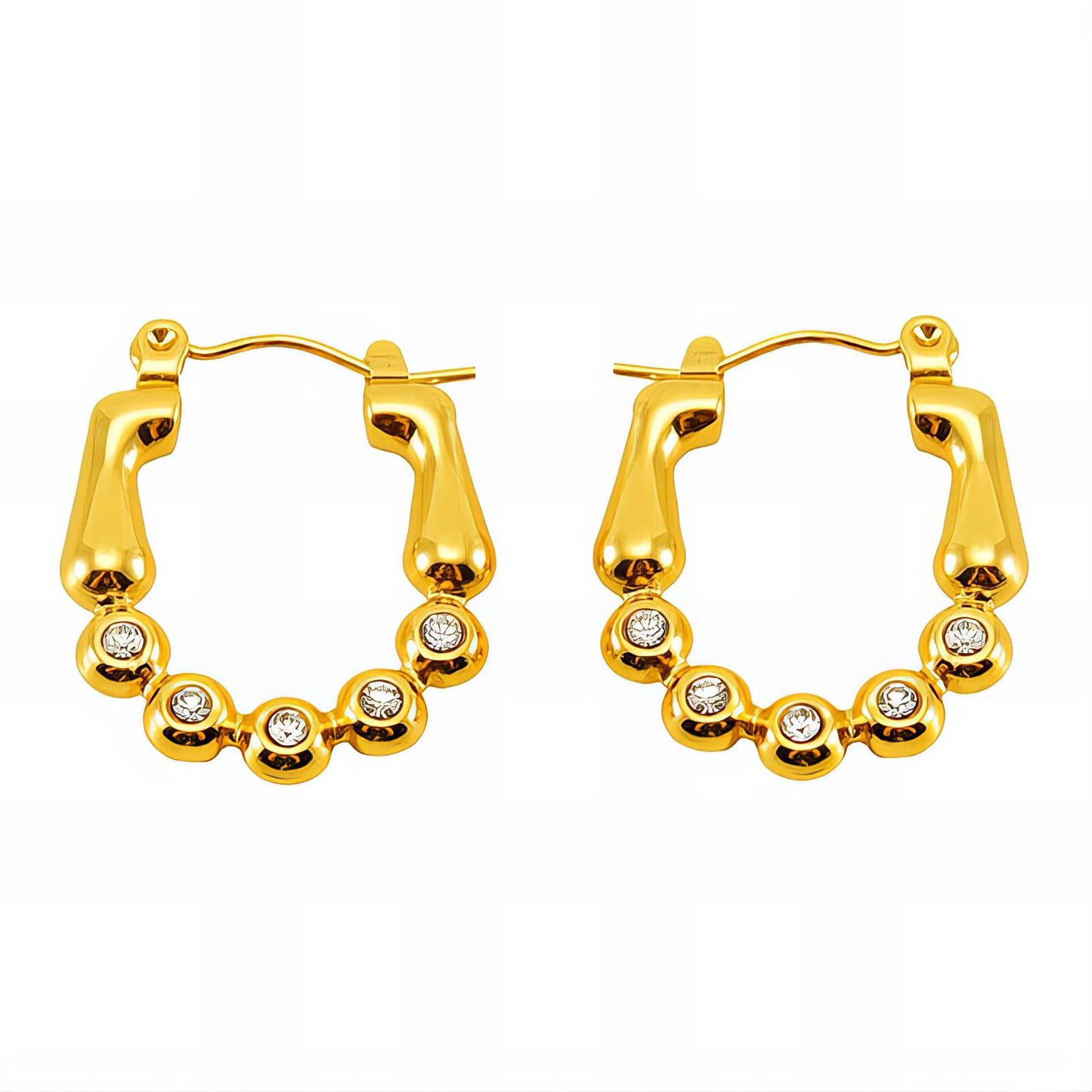 18K Gold Plated Stainless Steel Hoop Earrings, Intensity - The Best Accessory