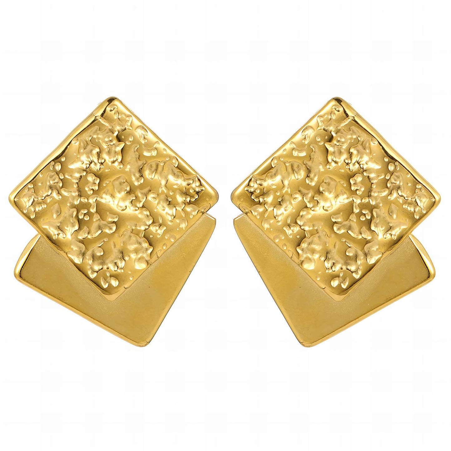 18K Gold Plated Stainless Steel Stud Earrings, Intensity - The Best Accessory