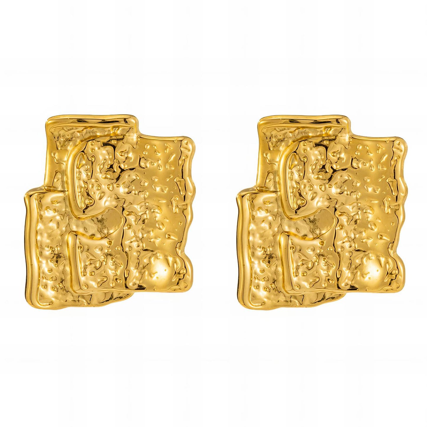18K Gold Plated Stainless Steel Stud Earrings, Intensity - The Best Accessory