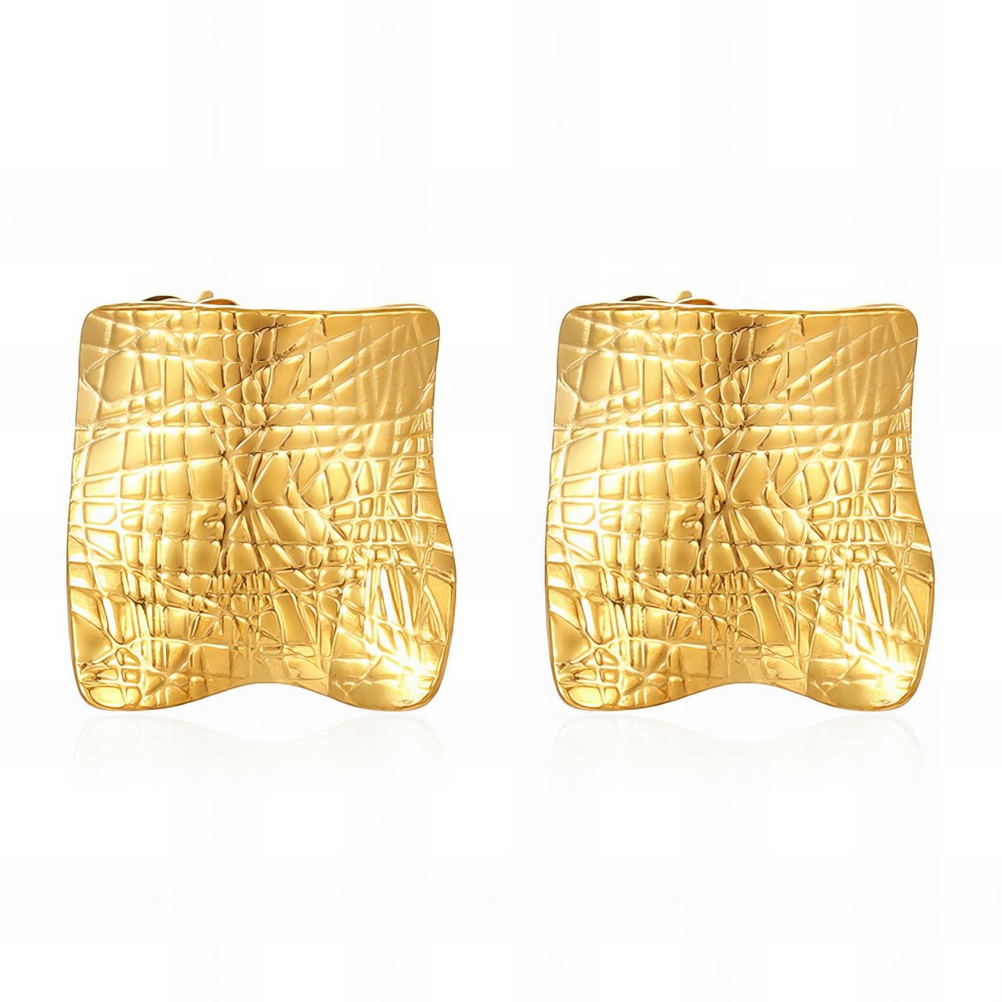 18K Gold Plated Stainless Steel Stud Earrings, Intensity - The Best Accessory