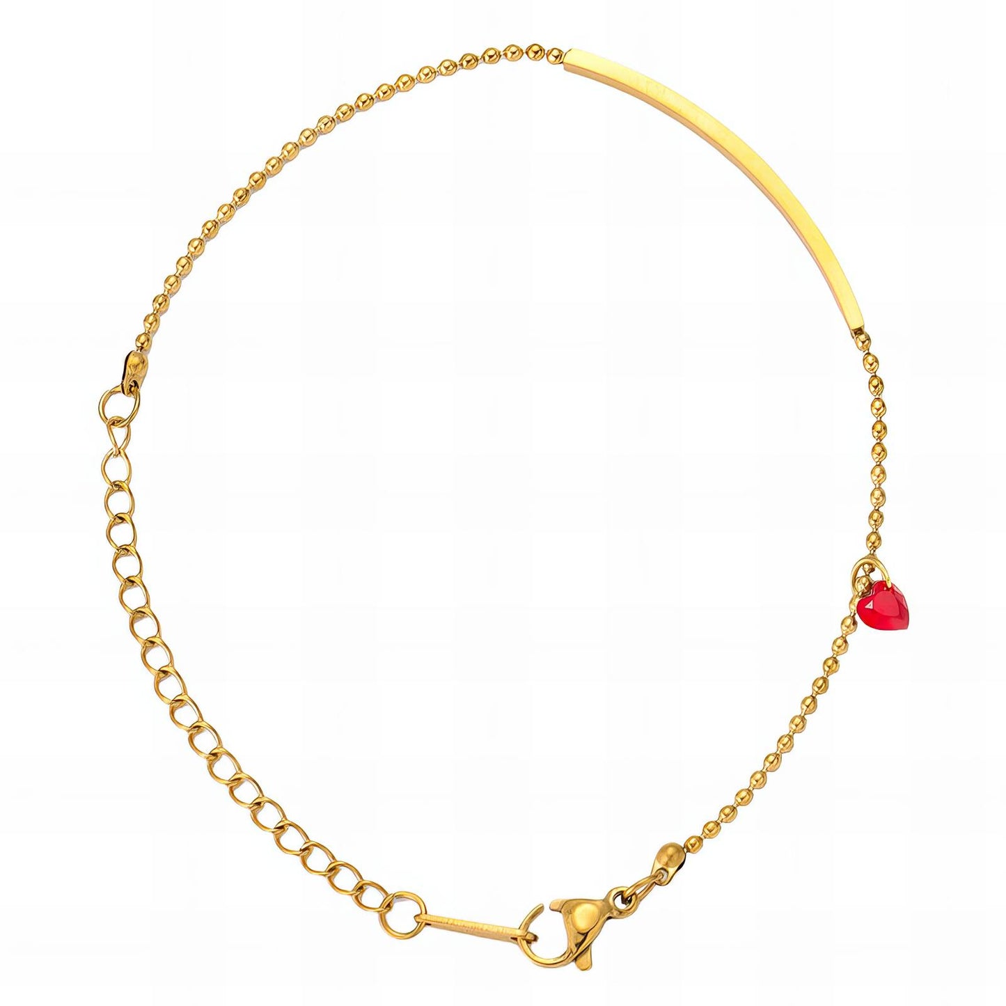 18K gold plated Stainless steel Heart anklet, Intensity - The Best Accessory