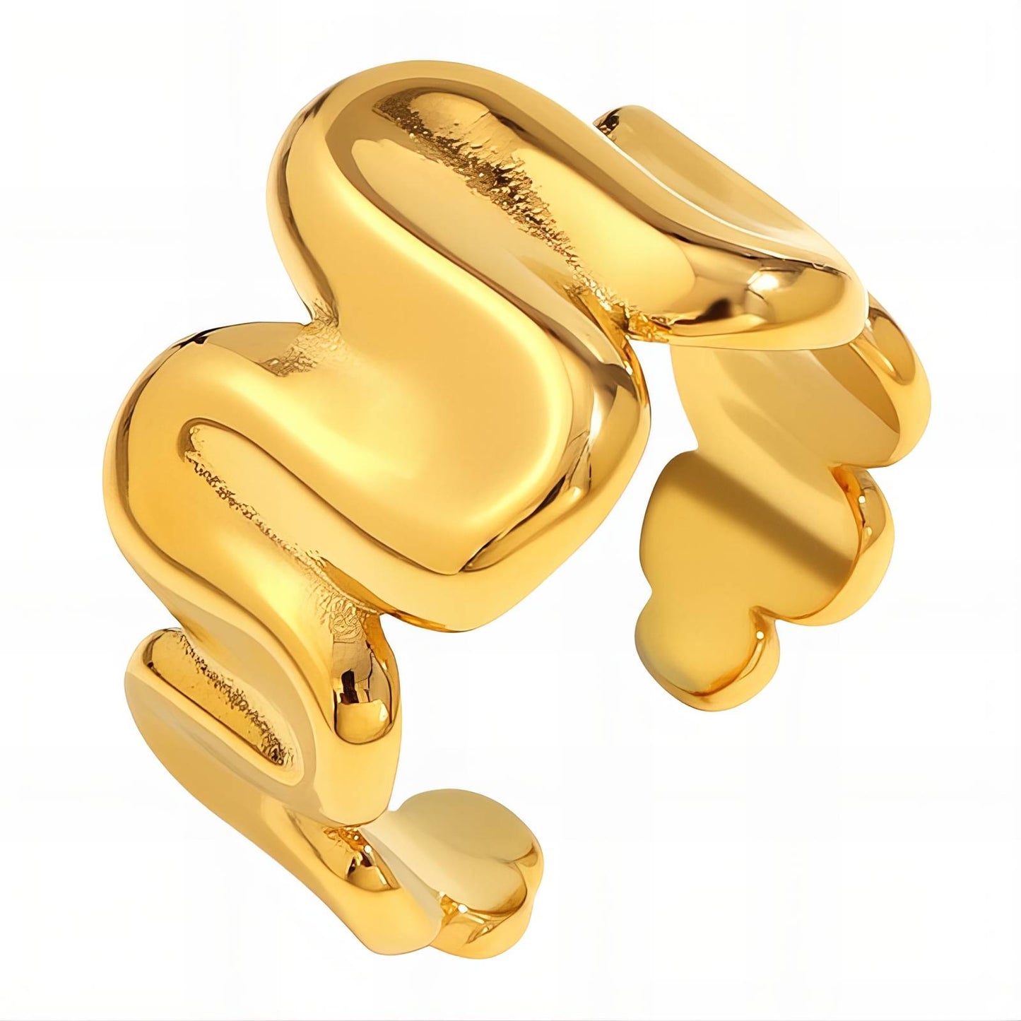 18K gold plated Stainless steel finger ring, Intensity - The Best Accessory