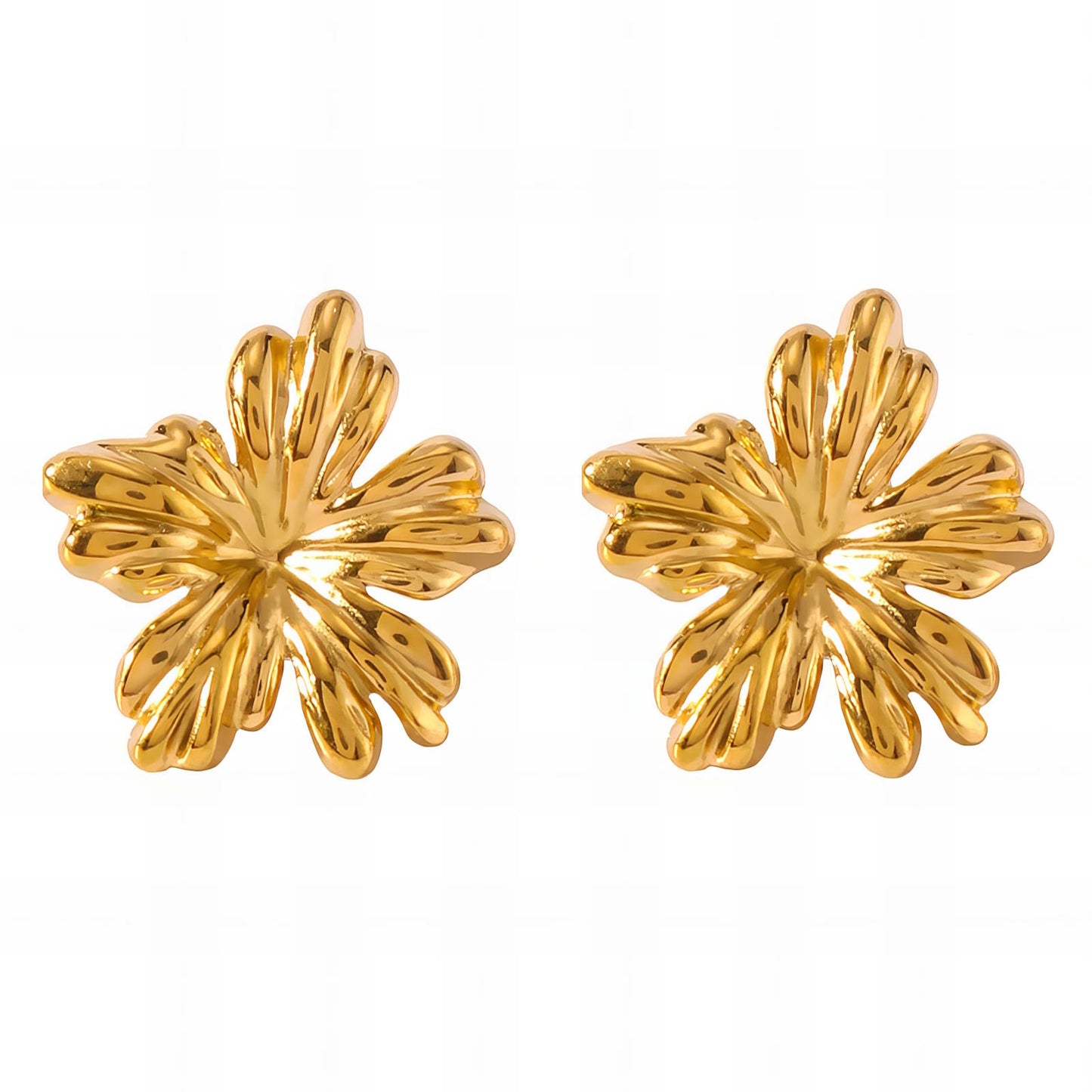 18K gold plated Stainless steel Flowers earrings, Intensity - The Best Accessory