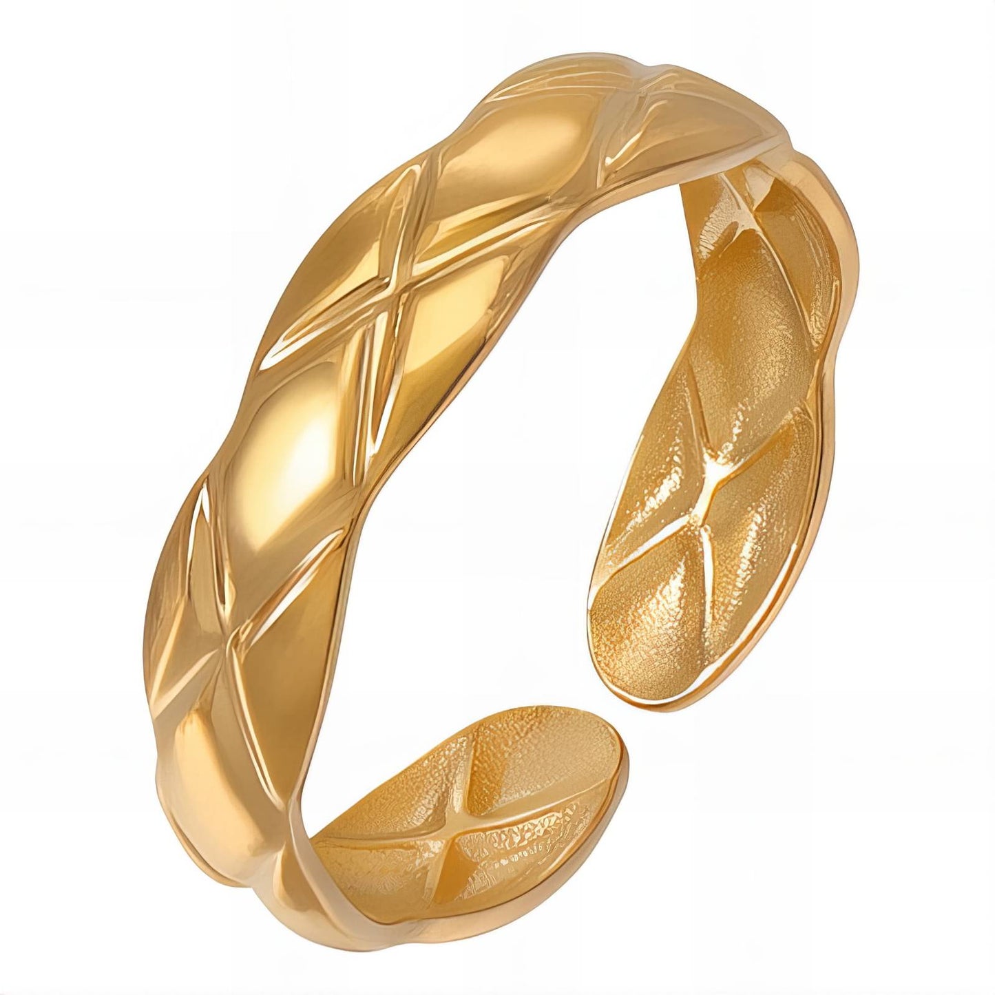 18K gold plated Stainless steel finger ring, Intensity - The Best Accessory