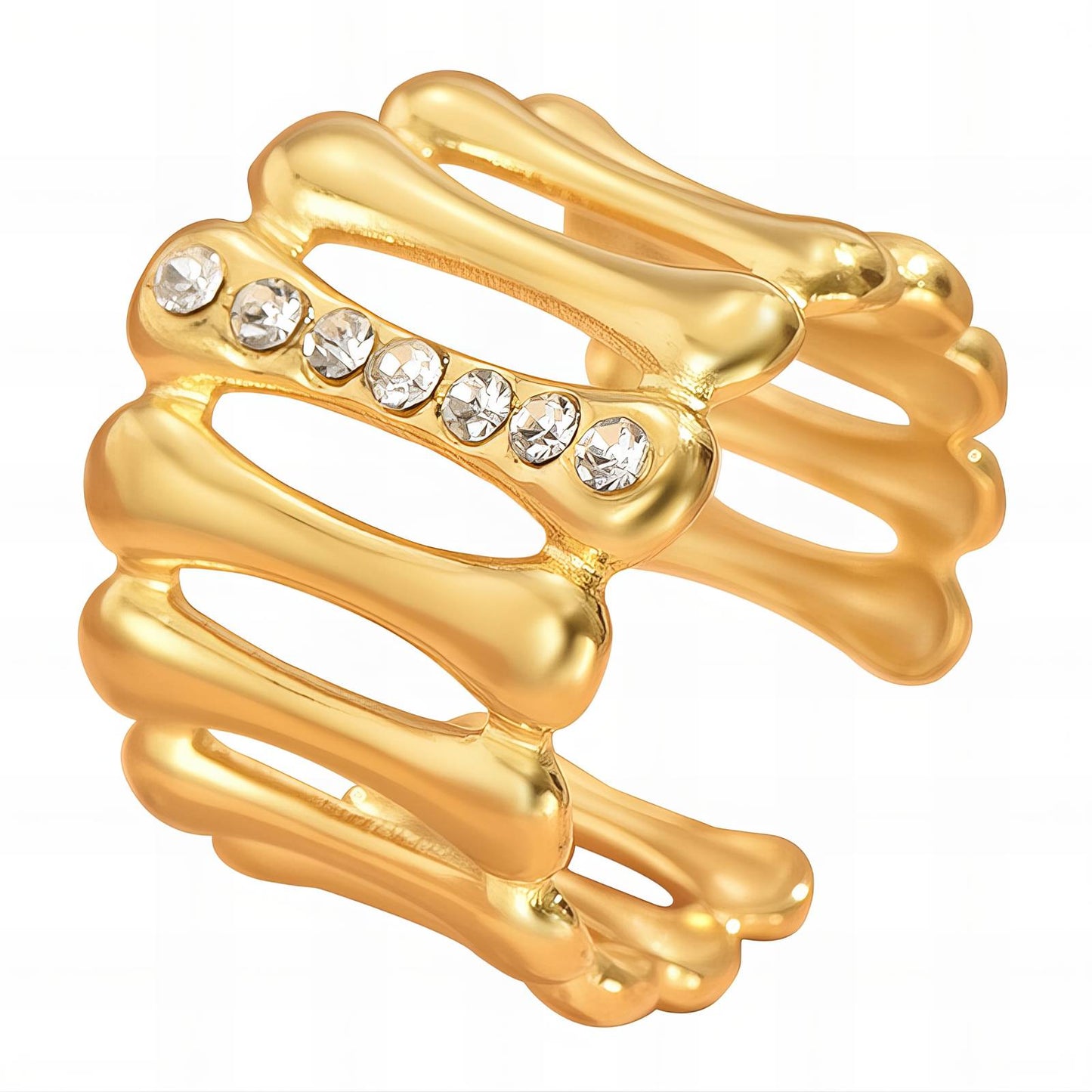 18K gold plated Stainless steel finger ring, Intensity - The Best Accessory
