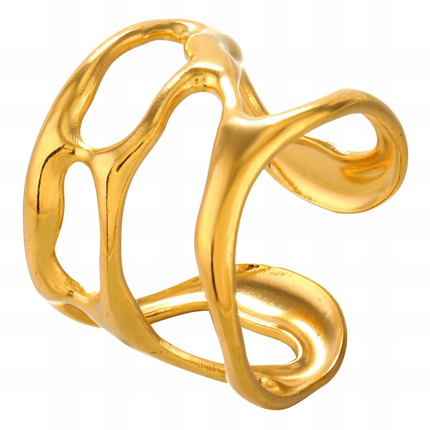 18K gold plated Stainless steel finger ring, Intensity - The Best Accessory