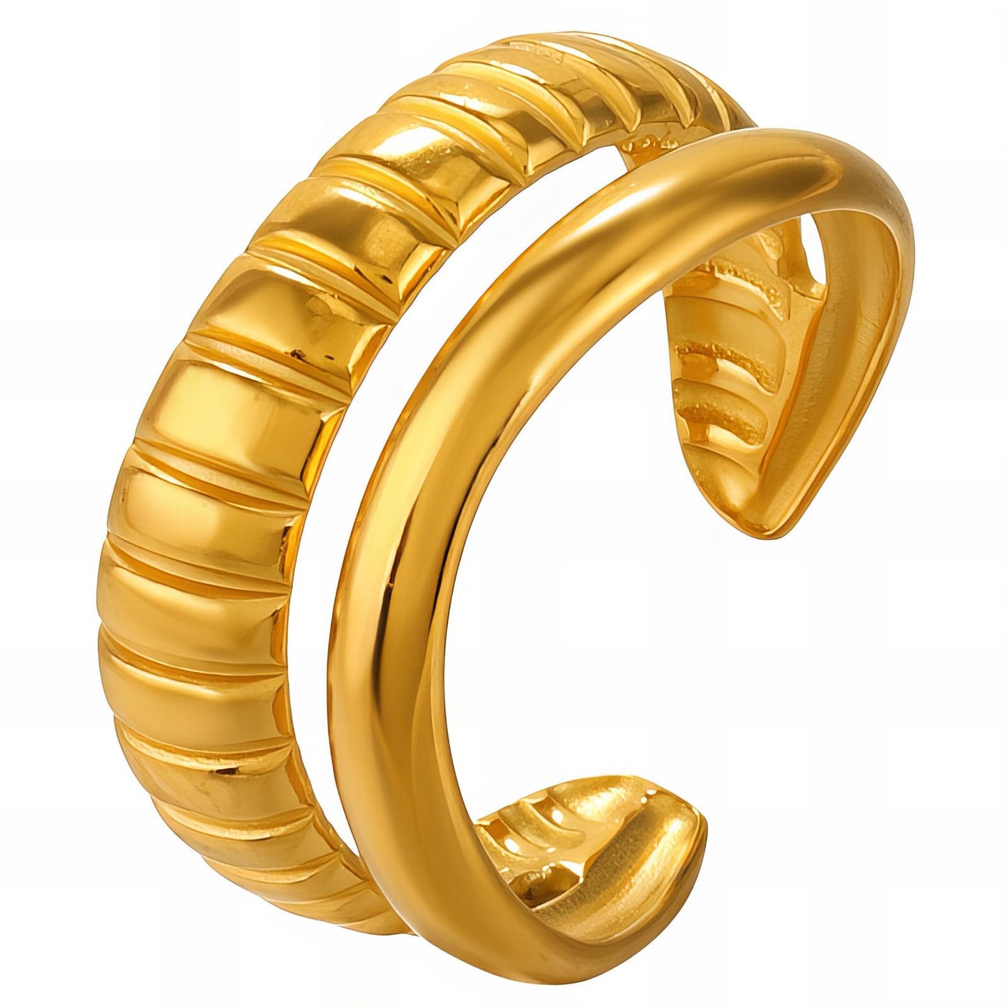 18K gold plated Stainless steel finger ring, Intensity - The Best Accessory