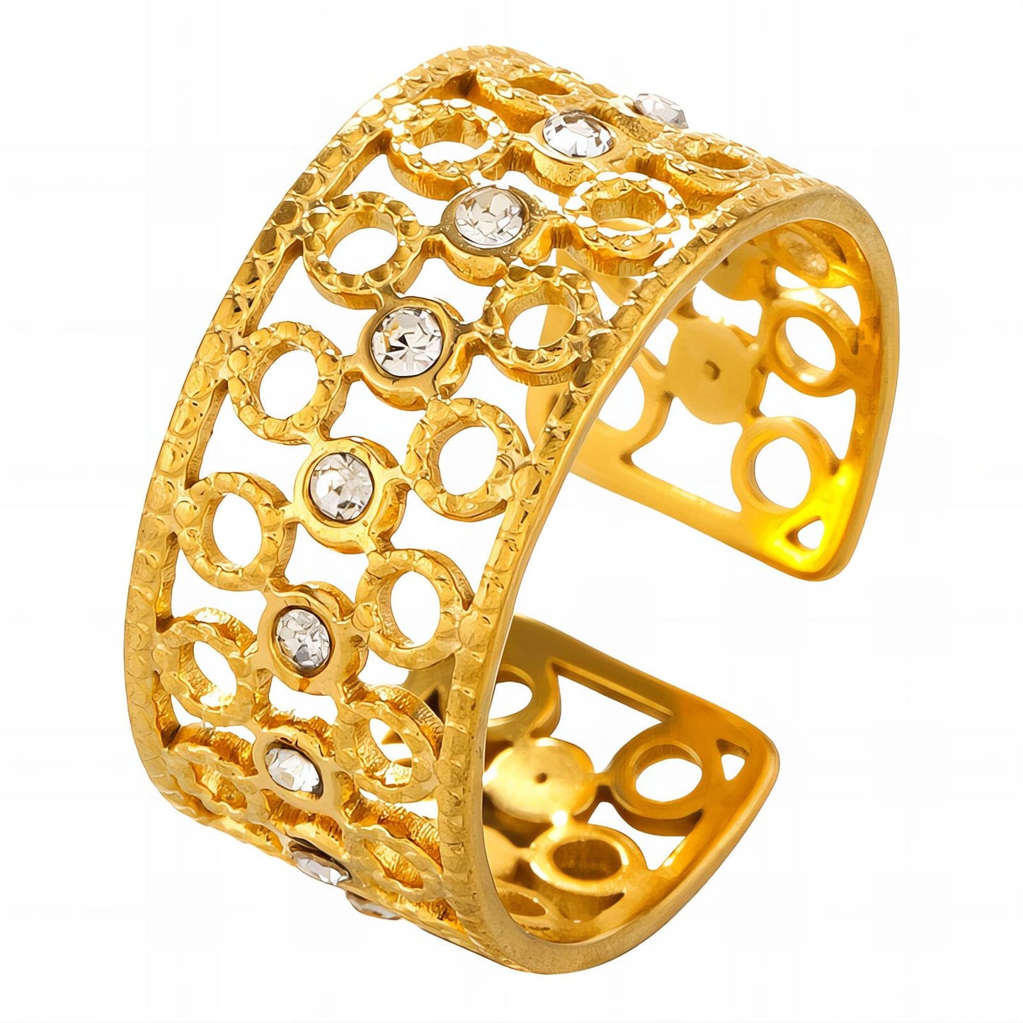 18K gold plated Stainless steel finger ring, Intensity - The Best Accessory