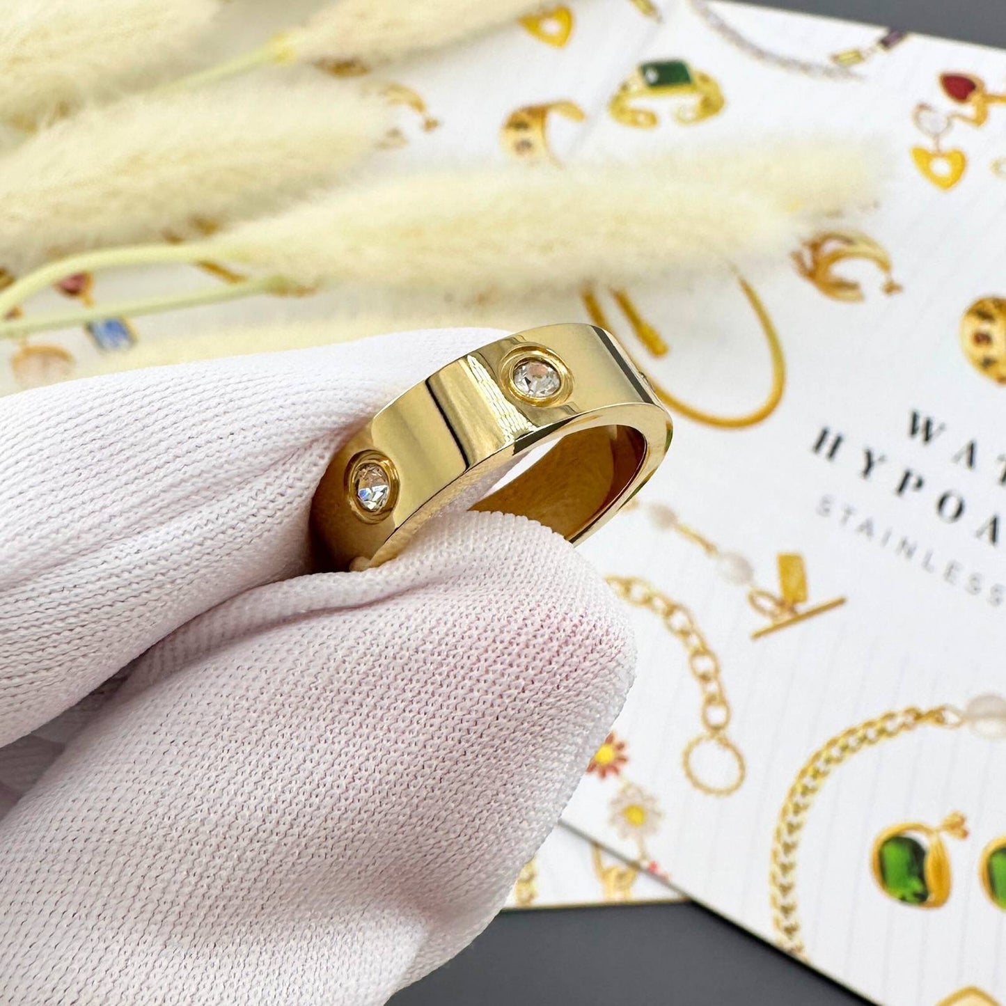 18K gold plated Stainless steel finger ring, Intensity - The Best Accessory