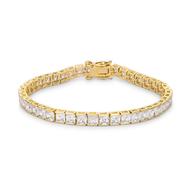 Princess Cut CZ Gold Tone Tennis Bracelet - The Best Accessory
