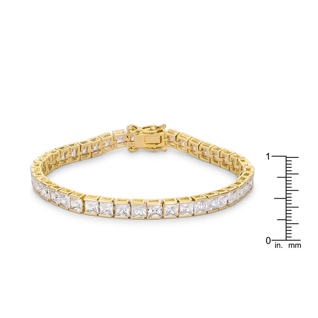 Princess Cut CZ Gold Tone Tennis Bracelet - The Best Accessory