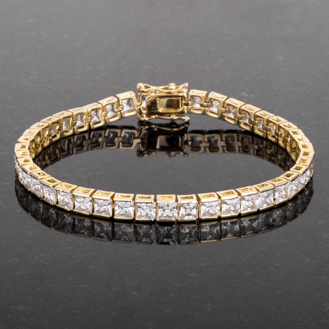 Princess Cut CZ Gold Tone Tennis Bracelet - The Best Accessory