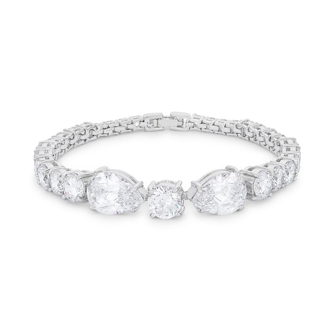 Elegant Pear and Round Cubic Zirconia Tennis Bracelet - The Best Accessory
