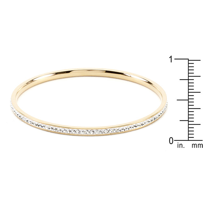 Simple Goldtone Finish Crystal Bangle - The Best Accessory