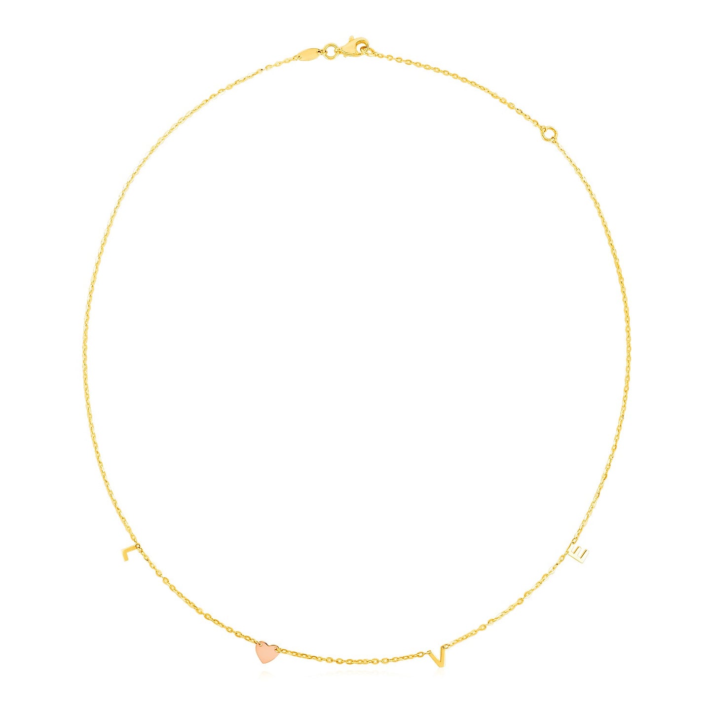 14k Two Tone Gold Love Necklace - The Best Accessory