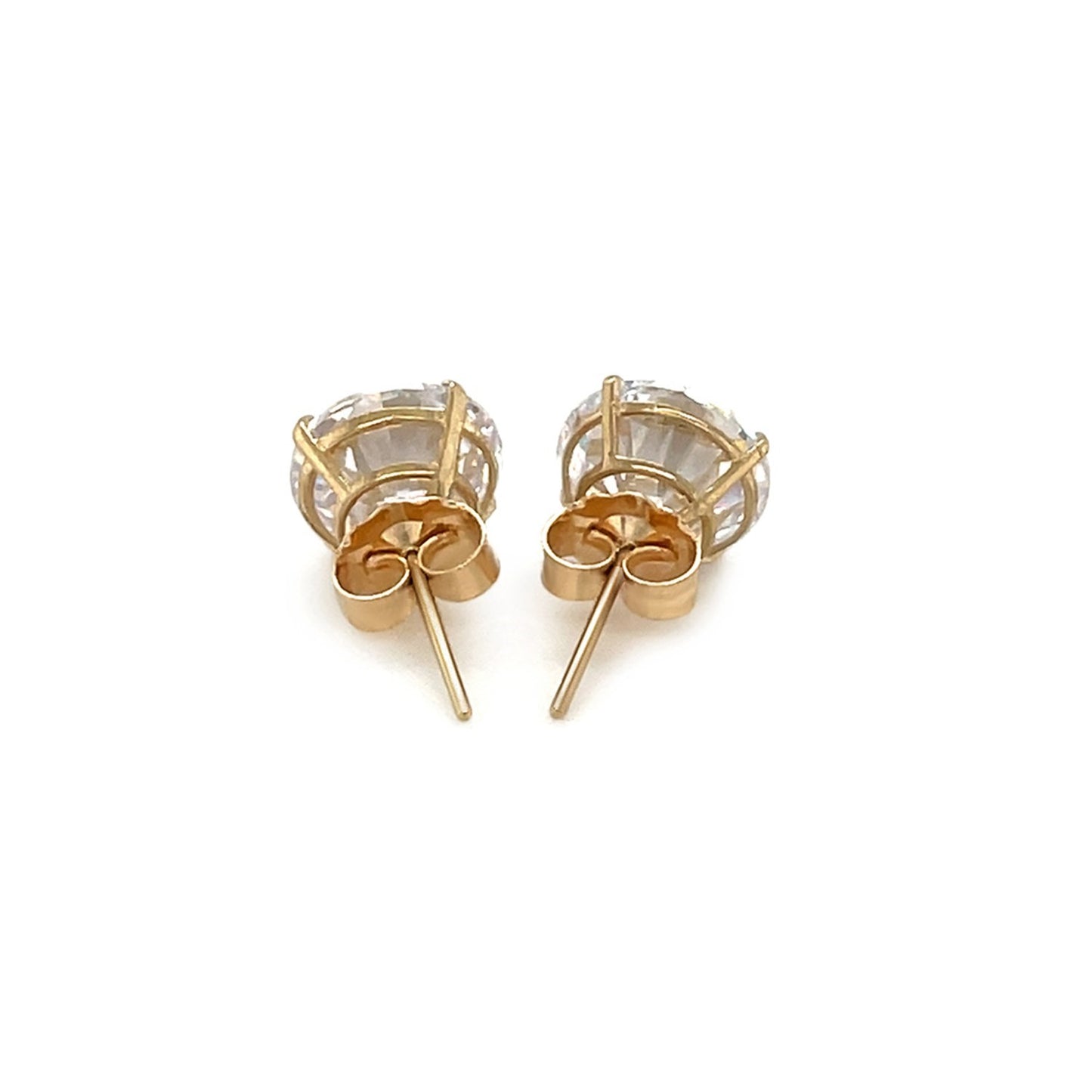 14k Yellow Gold 8.0mm Round CZ Stud Earrings - The Best Accessory