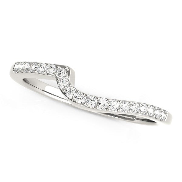 14k White Gold Curved Design Round Diamond Wedding Band (1/4 cttw) - The Best Accessory