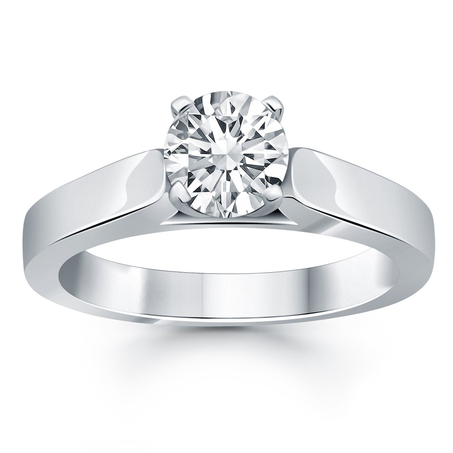14k White Gold Wide Cathedral Solitaire Engagement Ring - The Best Accessory