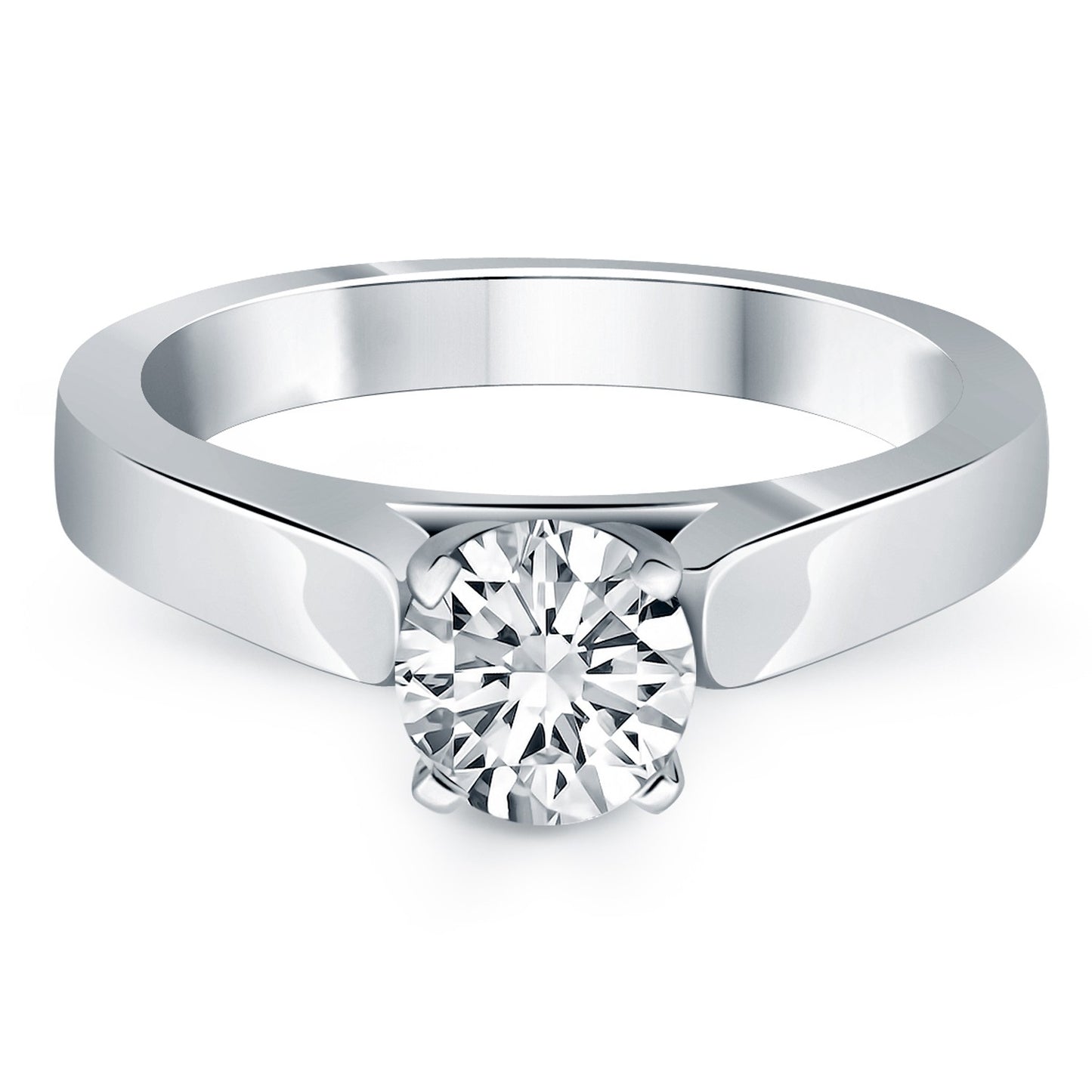 14k White Gold Wide Cathedral Solitaire Engagement Ring - The Best Accessory