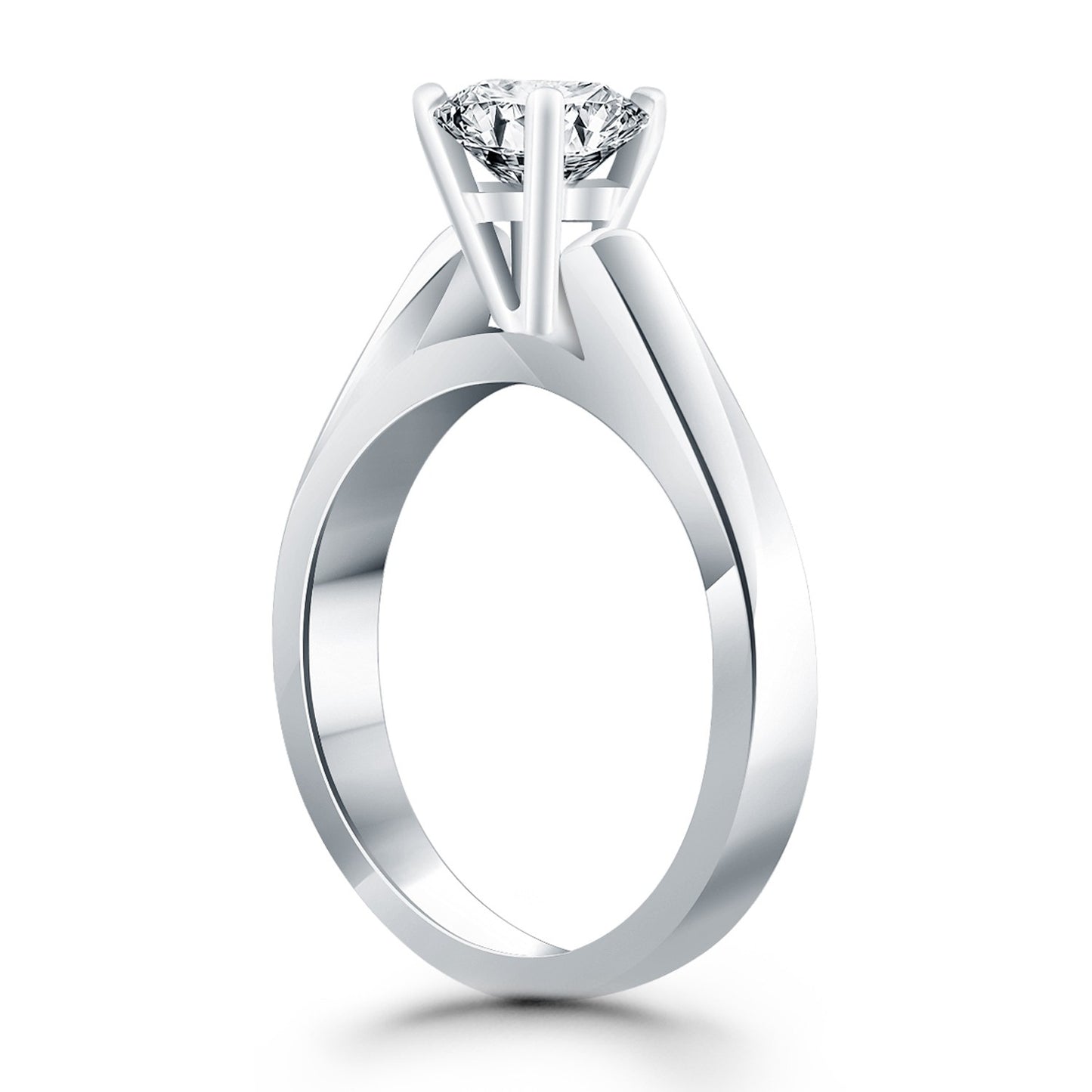14k White Gold Wide Cathedral Solitaire Engagement Ring - The Best Accessory